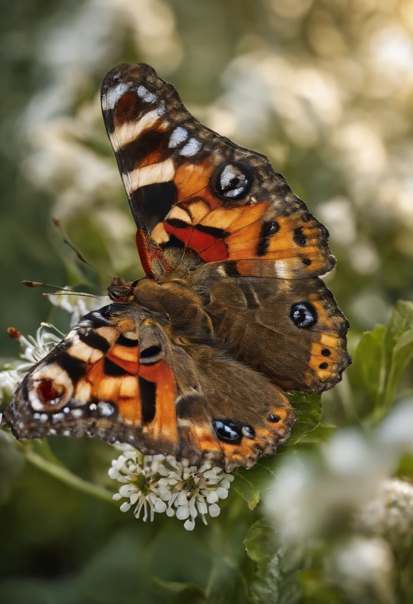 (master part), (best quality), (HDR), 8K resolution, extremely detailed hyper-realistic mechanical butterfly, cinematic view, fundo branco, efeitos brilham, New Year's Eve theme