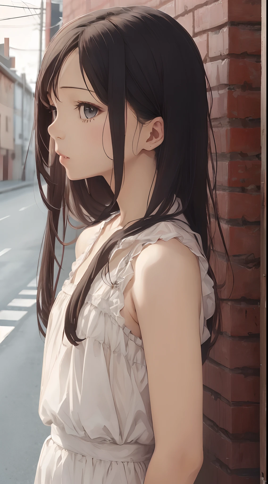 girl with、独奏、（childish：1.8）、flat chest、realisitic、Beautiful fece、childish、小柄、kawaii、View here、Realistic texture、Realistic wrinkles、Realistic irregularities、Realistic materials、Complex and detailed people、perfect anatomia、