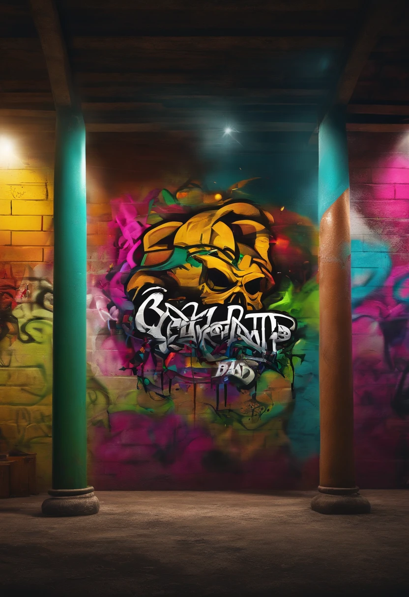 Create a graffiti and pixação style logo, apenas 3 letras, GDM, banner com 3 letras de grafite