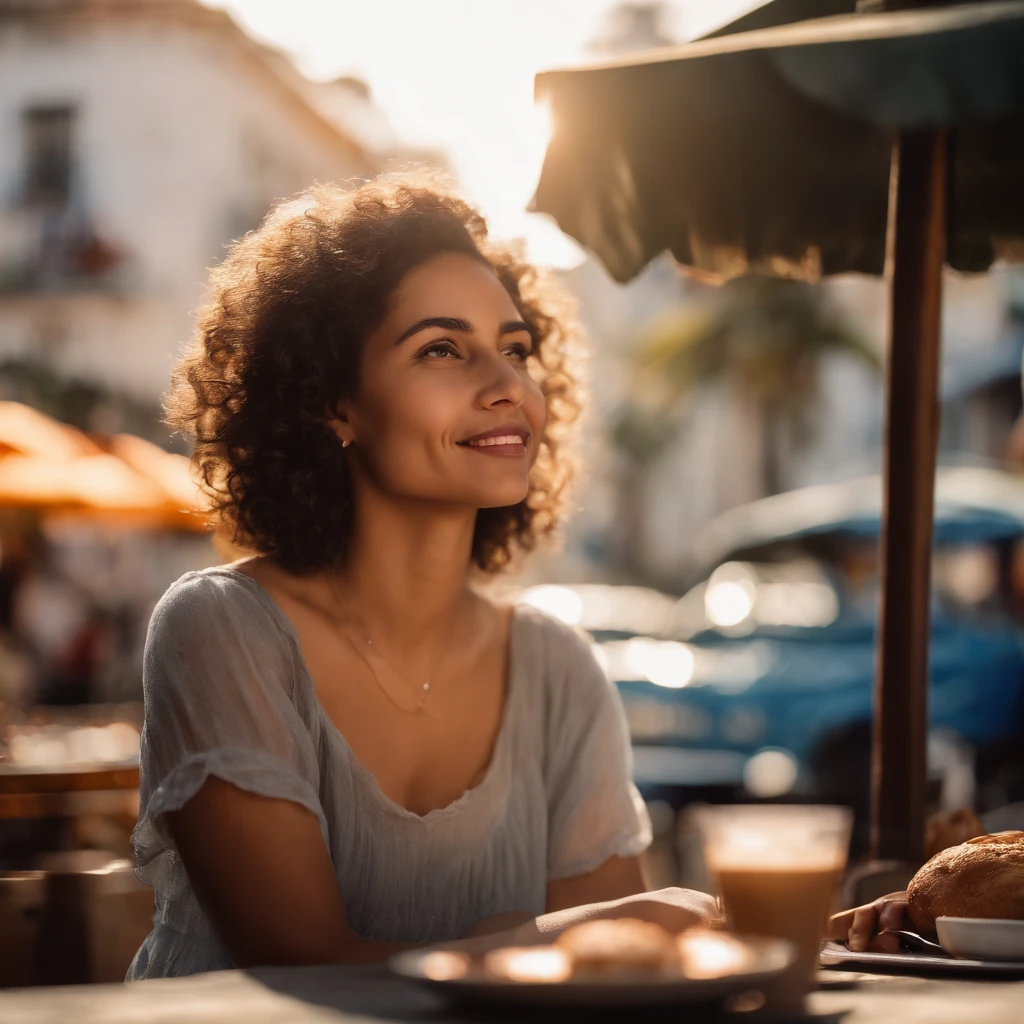 soft focus, Bright gradient watercolor, visionary, white backgrounid, girl, coffeehouse, Copacabana Beach, Sugar bread, Corcovado, The slums of Moreau.