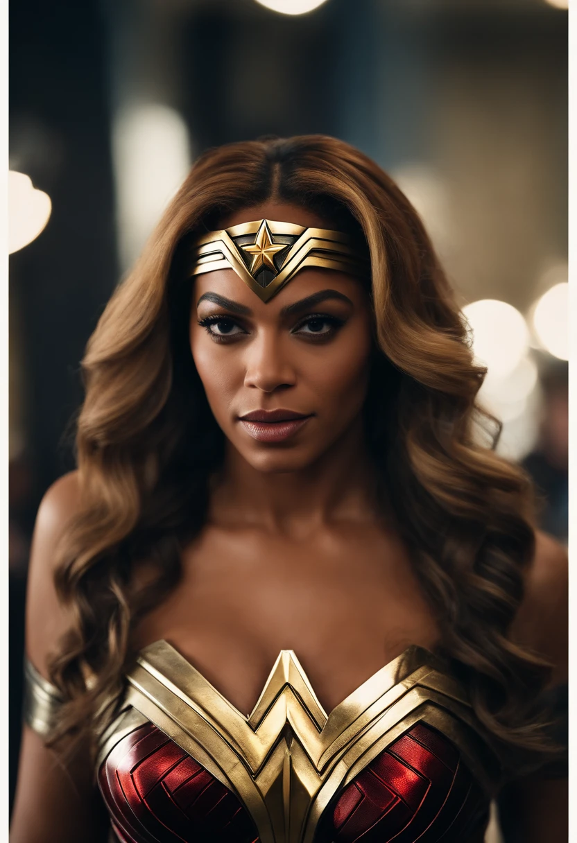 A woman dressed as a MEDIEVAL WARRIOR, Steel sword in hand, Concentrate on the front part, becomes a curvy physique, Beyonce in shape toned, thick, thick thieves, Beyonce in shape, fit woman, fitness model, muscular thicc thighs , Physical aptitude, thicc thighs! toned body, Giant tits, ebony skin tone, Long wavy hair, Giantess woman, Fine body, on battlefield, chuva pesada, fog, body soaking wet, cinematic: black andwhite, Excellent lighting