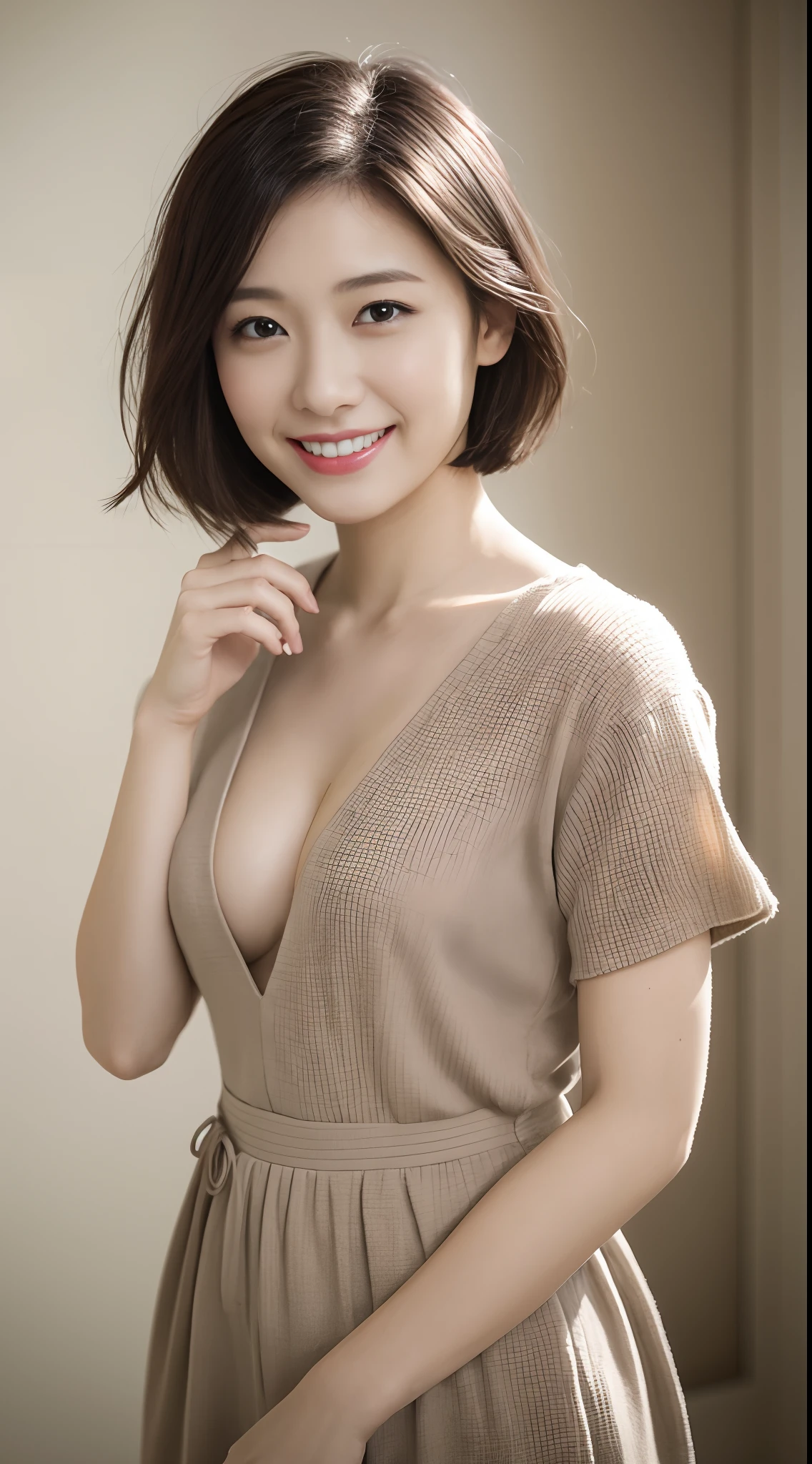 portlate、8K、hightquality、Realistic photo images、39 years old、A Japanese Lady、Neat and clean wife、small tits、house wife、Reproduce natural and realistic eyes、Japan Person Stand、small tits、Beautiful black hair、Shorthair、light make-up、octan render、beautiful lighting、Composition of the golden ratio、a smile、everyday clothes、dressed casually、Natural background、blured background、4K、high-level image quality、Realistic photo images、A Japanese Lady、37 years old、Pure Japan human features、Lovely wife、The upper part of the body、small tits、Light makeup、Suppin、Neat and clean beauty、A MILF、Sober clothing、greys、beige、bloo、plain、Casual attire、A slight smil、A dark-haired、Small black eyes、Background bokeh、fullnude