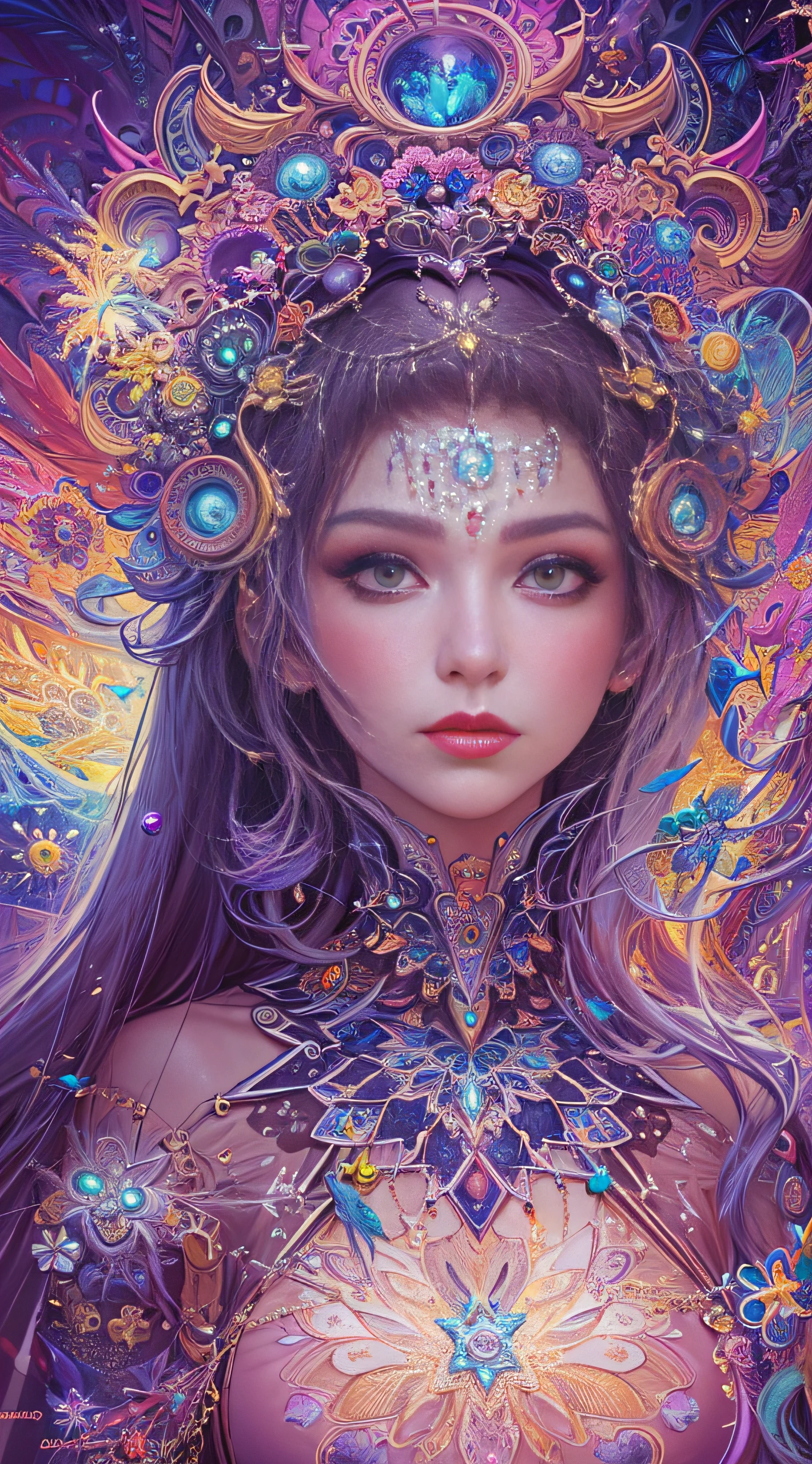 (masterpiece, top quality, best quality, official art, beautiful and aesthetic:1.2), (1girl), extreme detailed,(fractal art:1.3),colorful,highest detailed