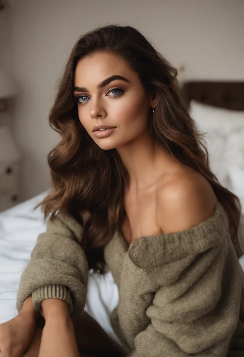 Mujer sin ropa, Chica sexy con ojos azules, Retrato Sophie Mudd, Retrato de Corinna Kopf, cabello rubio y ojos grandes, Selfie de una mujer joven, Ojos en el dormitorio, Violeta Myers, ohne Maquillaje, Maquillaje natural, staring directly into camera, Cara con Artgram, dezentes Maquillaje, Impresionante foto de cuerpo completo, en el dormitorio, Fission