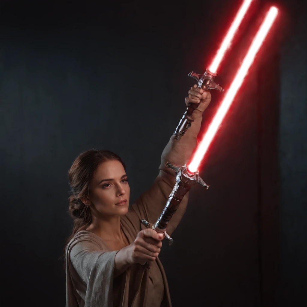 Mulher em um manto segurando um sabre de luz em um quarto escuro, segurando sabre de luz 4 k, Jedi Feminino, rei, Jedi com sabre de luz, com espada de sabre de luz, Personagem de Star Wars, sem sabre de luz, segurando um sabre de luz, com sabre de luz, Papel de parede Cal Kestis LightSaber, Papel de parede com sabre de luz 4K, segurando um sabre de luz vermelho