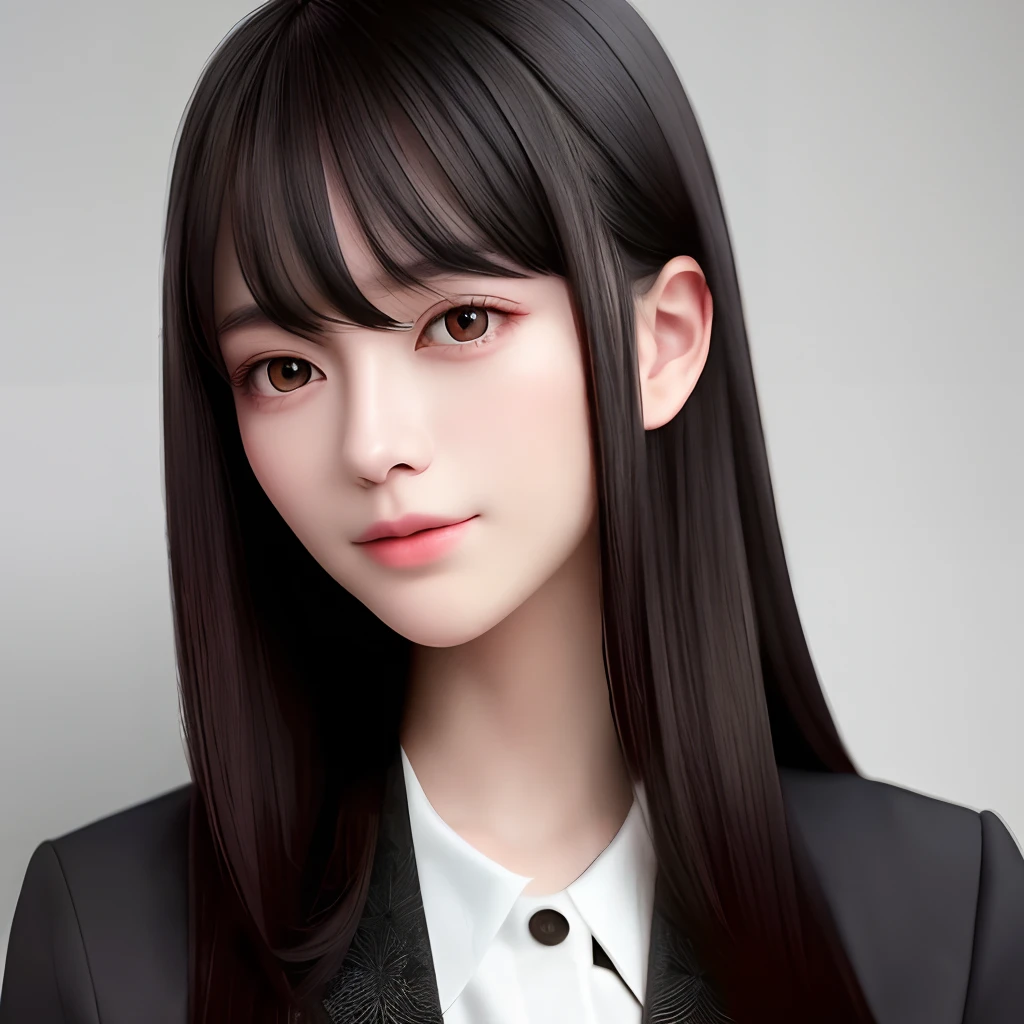 A dark-haired、luslous skin、lustrous dark hair、Top image quality、top-quality