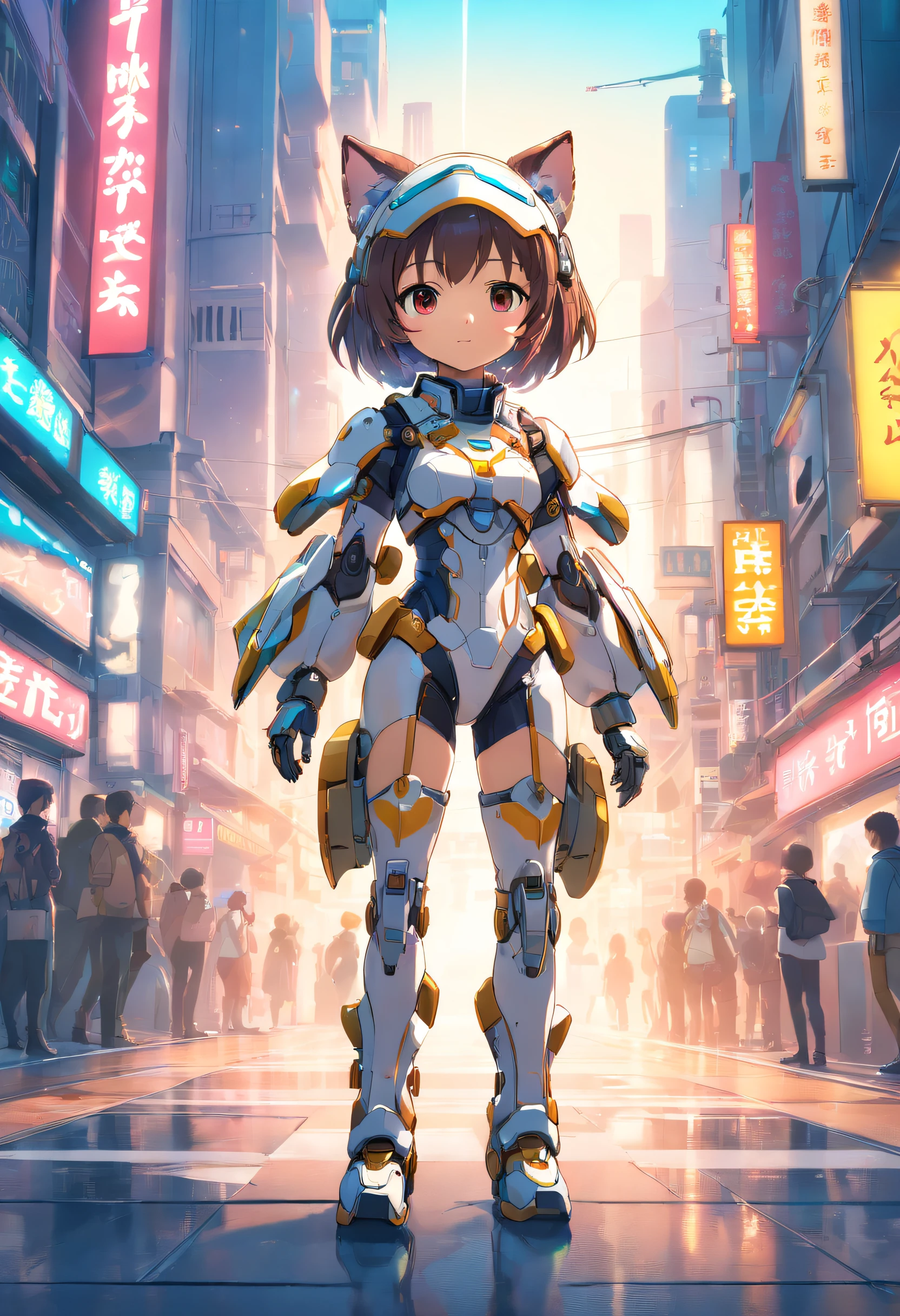 Carrying a dog in a group in the middle of the city、hight resolution、4K、8K images、Hold your head and worry,regrettable,Pop Mart Blind Box IP、100Close up portrait of cute knight doll of a person、Young One Angel Style、Wear longer, Dress fluently、Lop style、Poseline doll、Little people々々々々々々々々々々々々々々々々々々々々。Little people々々々々々々々々々々々々々々々々々々々々、unreal enginee 5、Light 3D/C4D production: 8K HD quality/illuminating/Ultra-fine lens description 1.5、flawless、Chibi Background/Cinematic。Meow Cyborg, (blind box toy style:1.2), (Full body shot) , 1 transparent girl,Transparent Mecha, Exquisite helmet:1.2, Phosphorescent goggles:1.2, Cyberpunk, Dreamy glow, bright neon lights, clean, White background, ( Global Illumination, Ray traching, nffsw, Unreal Render,Reasonable design, high detal, masutepiece, Best Quality, hyper HD, Cinematic lighting)