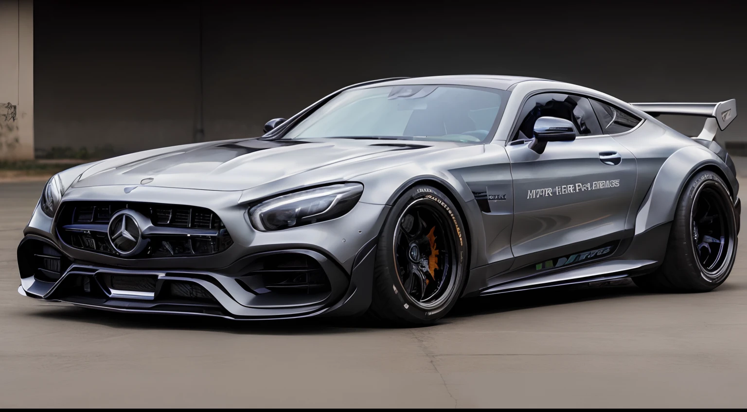 ((Mercedes-AMG Hyper Carwan ))、in detail、Maxton Design Aero Parts、Flashy design、realisticlying、Deep Rim、Wide tires、car park、