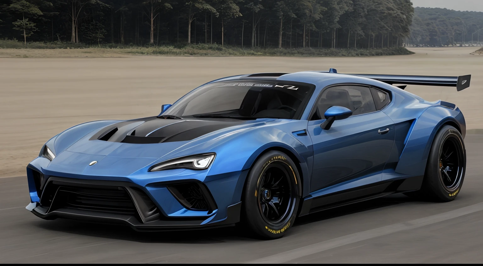 (Futuristic cars)、(86 GT)、(Hypercar)、(Luxurious and beautiful design)、Live-action、in detail、Deep Rim、Wide tires、car park、