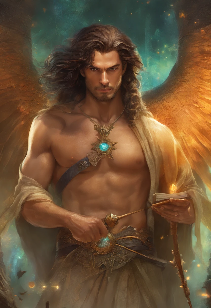 An 8K high-definition portrait of an man, uma pintura de um homem sorrindo sexy, Estilo Henry Cavill, Um mago((feiticeiro)), ((maga por todo lado)), ((mago sexy and hot)), olhando direto para camera, semi-nu( naked) ,com pernas fortes e musculosas, com um livro aberto e luzes saindo do livro, segurando um cajado, (((tiro de corpo inteiro)), homem de corpo inteiro, ((in the background Celtic magical forest )), Deus do Oceano, Luthien, arte de deus, Deus da mitologia grega, o deus Eros, um retrato impressionante de um Deus, Frank Kelly Freas, Estilo Karol Bak, best quality,32k ultra qualidade, qualidade do papel de desfile, imagem do filme, Classic 8K ((beautiful face)), Ultra Definition, melhor qualidade, 32k ultra | | | | | | | | | | | | | | | | | | | | | | | | | | | | | | | | | | | | | | | | | | | | | | | | | | | | | | | | | | | | | | | |, Ultra HD | | | | | | | | | | | | | | | | | | | | | | | | | | | | | | | | | | | | | | | | | | | | | | | | | | | | | | | | | | | | | | | | | | | | | | | | | | | | | | | | | | | | | | |