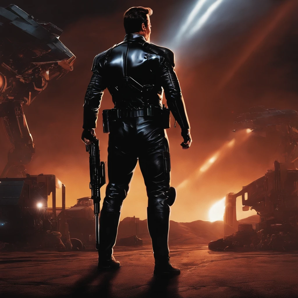 filme "Terminador" em estilo anime, Arnold Schwarzenegger, John Connor, Sara Connor, Exterminador T-800, Exterminador T-1000