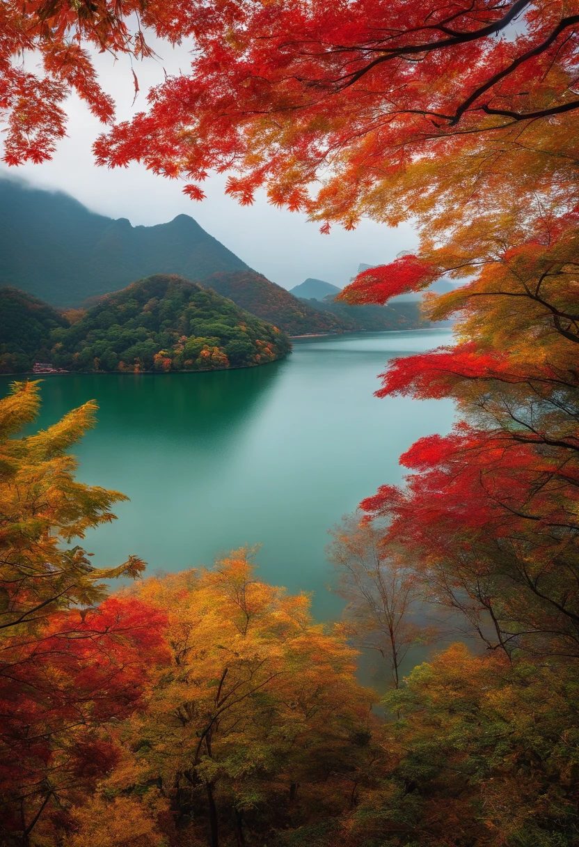 Autumn view of West Lake,White Causeway,Lonely Mountain