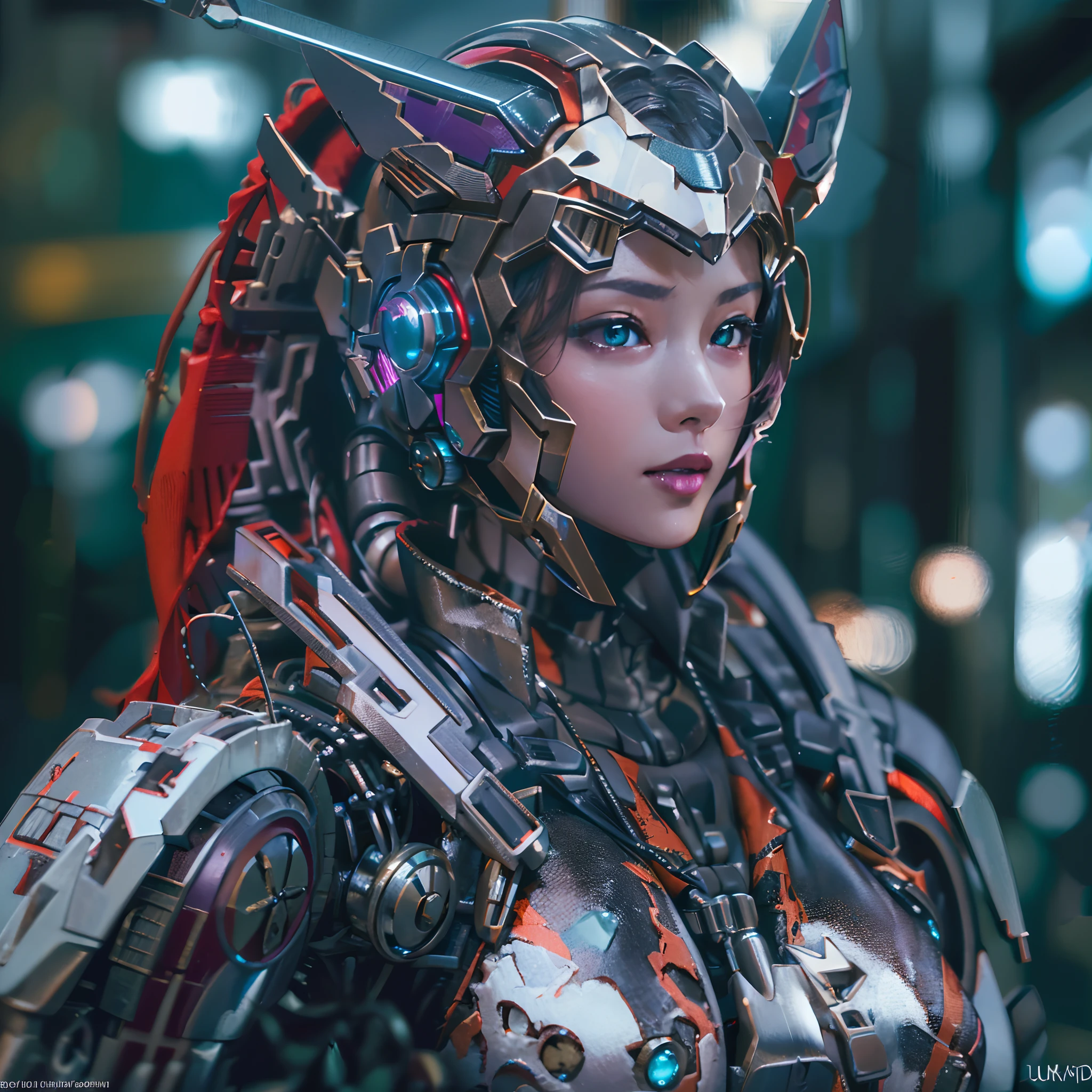 Dark_fantasy,cyber punk perssonage,(Red:1.1),mecha girl,(Close-up mech girl),Mechanical Wonder,Robotic presence,cybernetic guardians,Wearing a brand new mech suit,iintricate,(purple and white),(Titanium alloy metal),(The mech is full of metallic luster:1.6),extremly high detail,ellegance,Ultra-clear focus,Photo by Greg Rutkowski,gentlesoftlighting,vivd colour,tmasterpiece,the highest picture quality,8K,((In polar glaciers)),Background bokeh,cow boy shot,dynamicposes,The greatsword in her hand