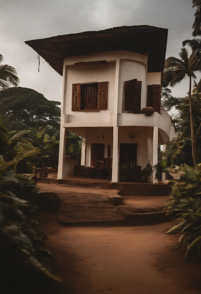 wide angle shot Architectural house in sierra leone