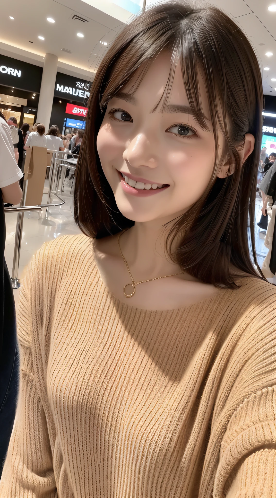 Young pretty woman taking selfie, Taken with old iPhone camera、brown Hair、reality、in real life、photograph、Highest quality、can't tell the difference from reality, a selfie for Instagram profile, Skin that is not too perfect, ultra super realistic, 2 million pixels, not too perfect, Not an AI-generated image, fine quality, 32K, highest quality, grey eyes, natural image, 8K, raw image, shadow is natural, shadow is realistic, at home, There's a shadow on her face, woman worker