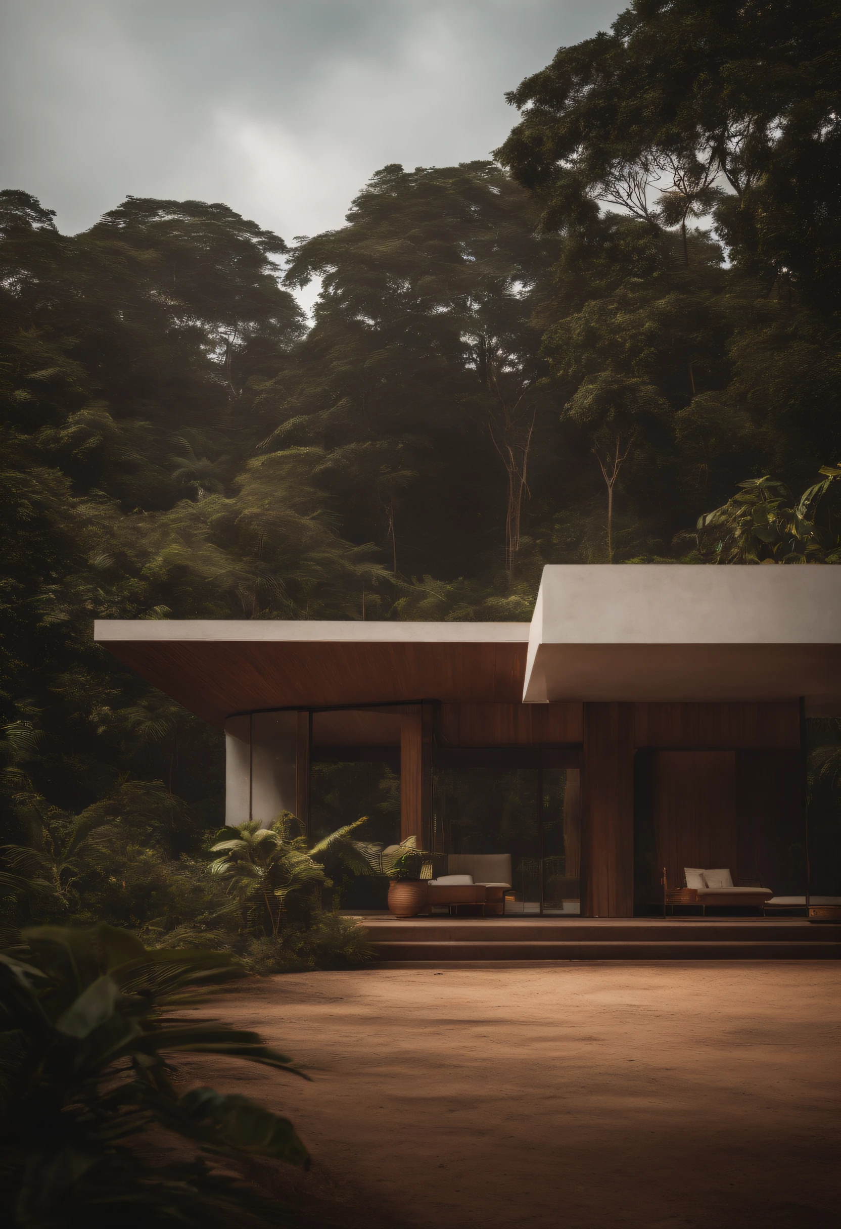 Architectural modern house in the forest of sierra leone