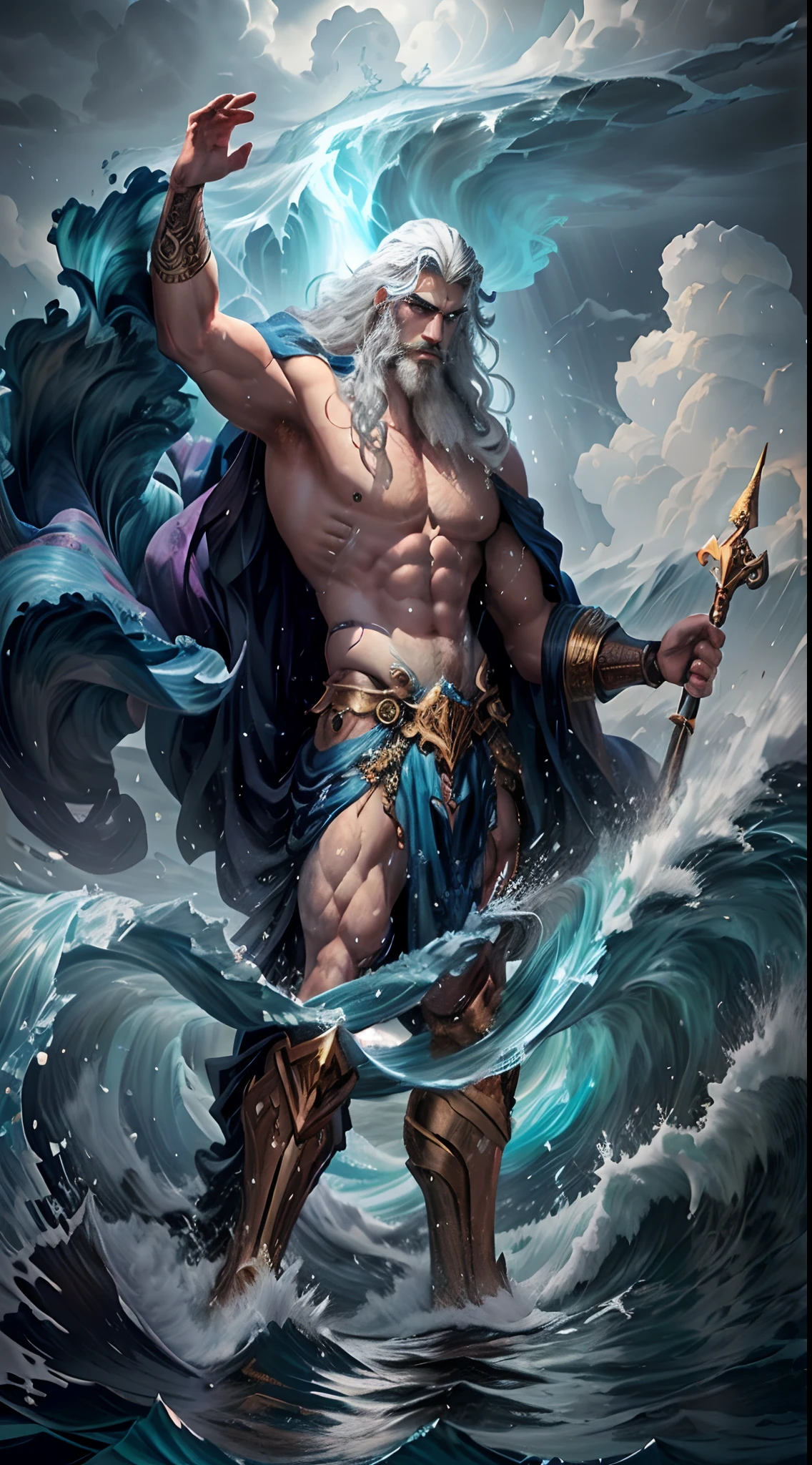 Badass looking greek god Poseidon