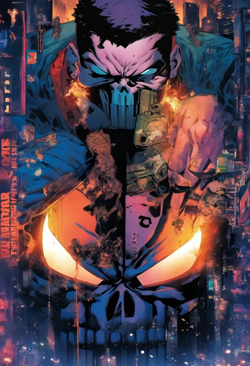 The Punisher as a 19-year-old ,Yusuke Murata Artstyle, Anime One Punsh Man Style d’art anime
