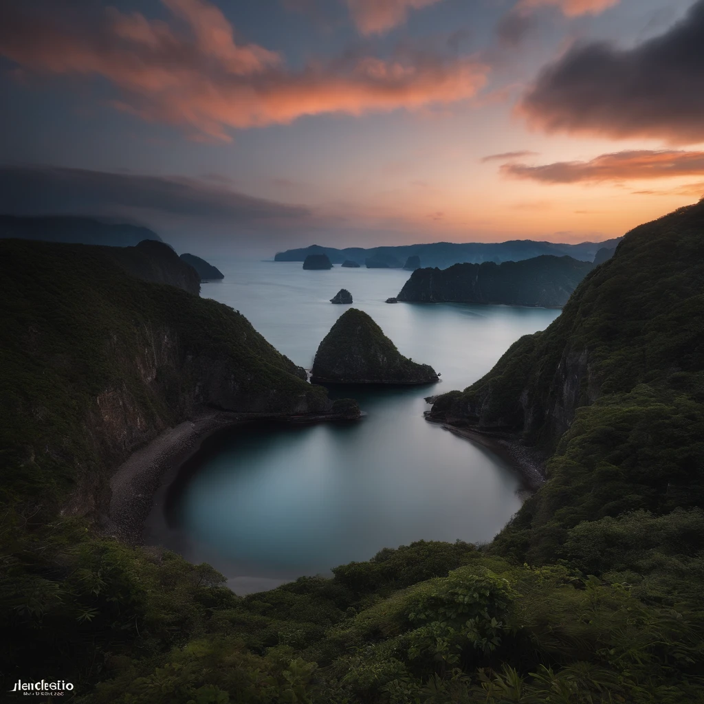 Magnificent view,Wonders of the world,Sunrise dawn,Marine landscape photography,Pale sunrise, Calm without wind,Magnificent fluorescent sea surface,Clean and transparent seawater,sandbeach,Yamakawa,strait,Majestic megalithic complex,Cliffs overlook the landscape,Wide field of view,Simple and beautiful,Minimalist,black, White and blue tones,desolated,Aloneness,Cold, foggy sky,Not dazzling morning sun,Nightmare vision,Dark fantasy plot,Perfect and excellent composition,8K分辨率,the detail,limitations,Close-up ultra-wide angle shot,Cool background,Jack Guzman's environmental art photography,realisticlying,cinematic compositions,A high resolution,vividness, A detailed, stunning skies,Colorful clouds float,true to life, Pubic area is clear, flawless perfection, Digital SLR, , 1024, 2048, 4096, A detailed, Sharp, best qualtiy, high qulity, absurderes,unmanned background,The is very detailed、Detailed lighting shadows,Trends on ArtStation、iintricate、high detal、dramatics、(Volumetriclighting:1.2)hdr shot。(Close-up,Super deep view,ultra-wide-angle,Microfocal length lens:1.2)(realisticlying:1.4)tmasterpiece、high high quality、Beautiful photography