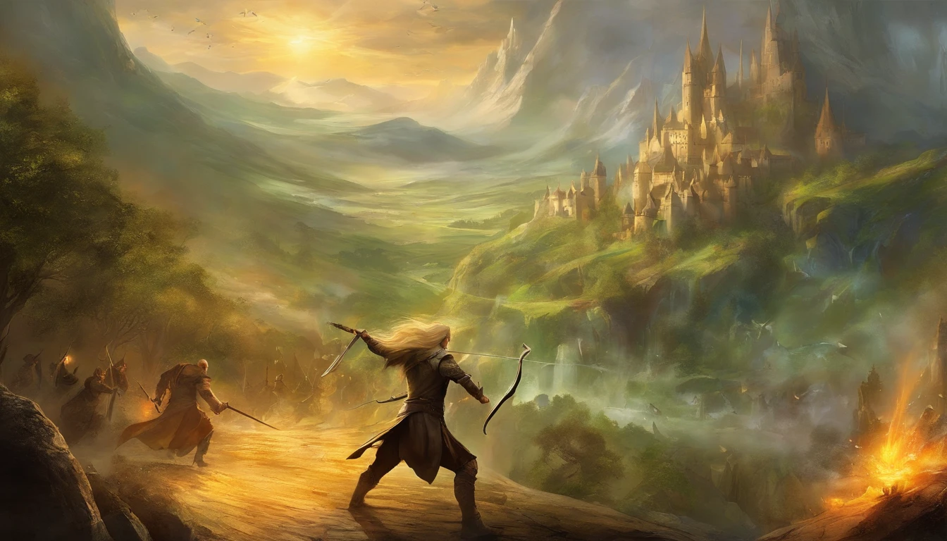 Legolas fighting orcs in the movie The Hobbit of the Lord of the Rings