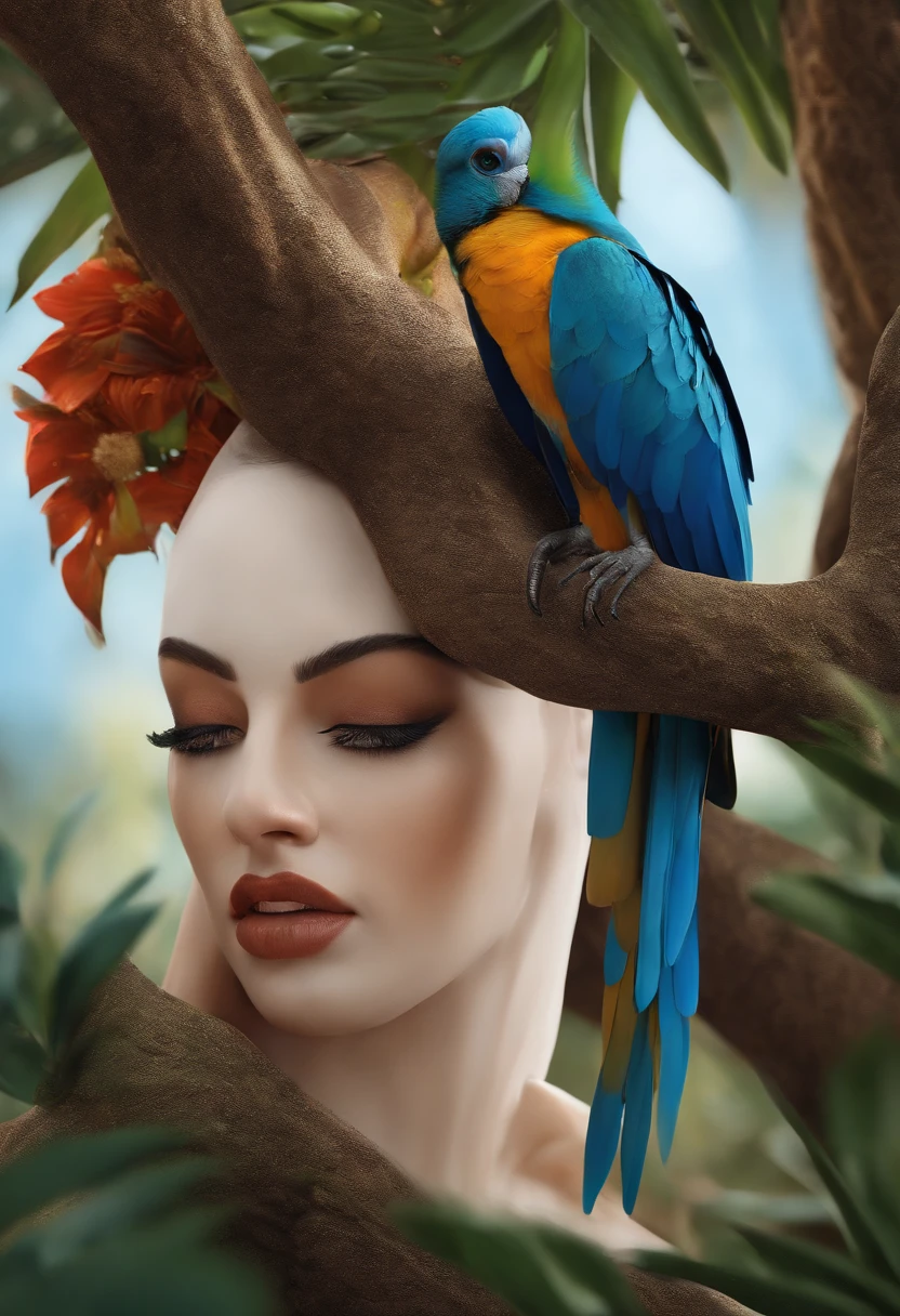 Arara azul, grande, Realistic, ..3d, 8k, Adobe Illustrator, forte, vivid colors, linhas finas.