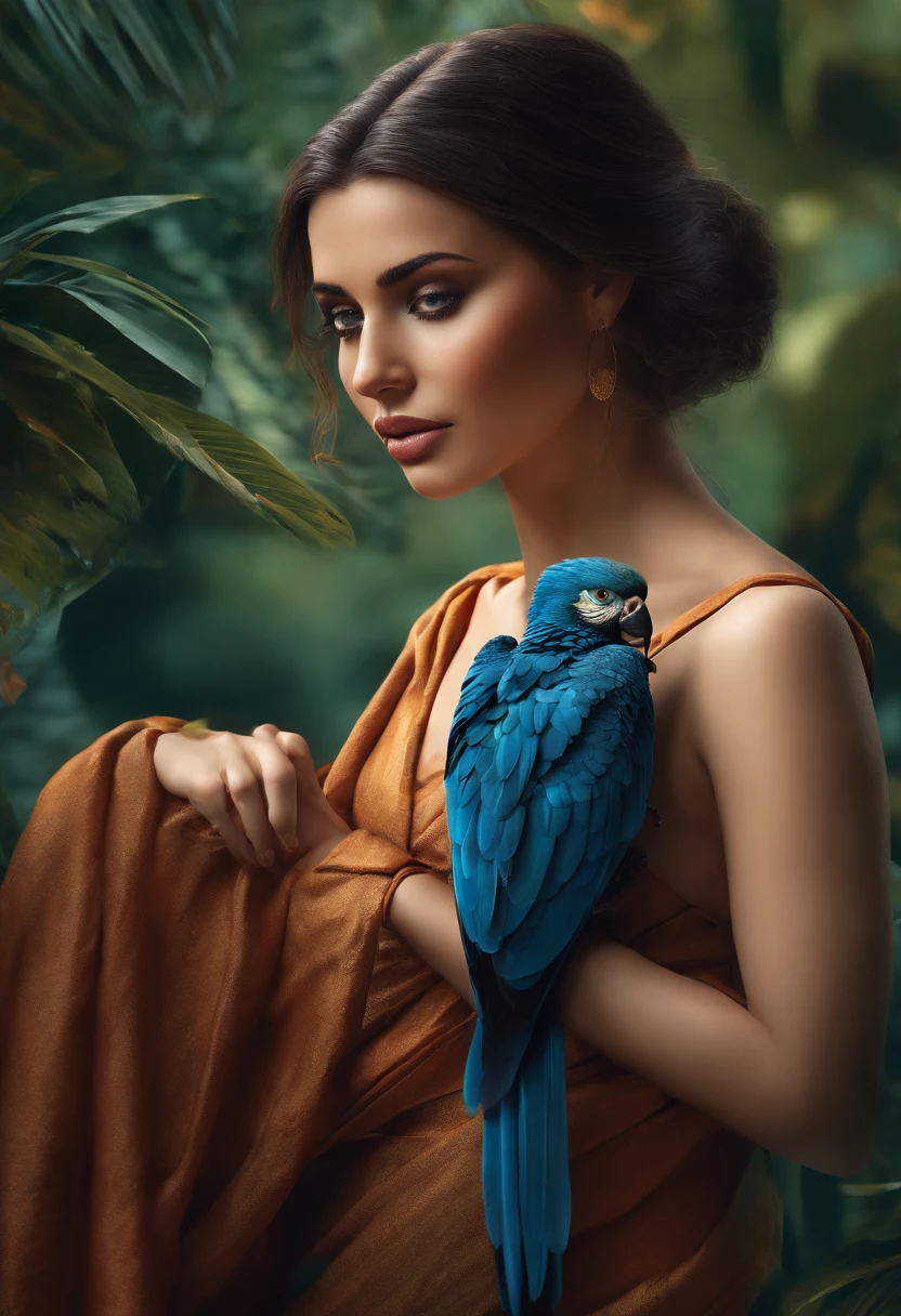 Arara azul, grande, Realistic, ..3d, 8k, Adobe Illustrator, forte, vivid colors, linhas finas.