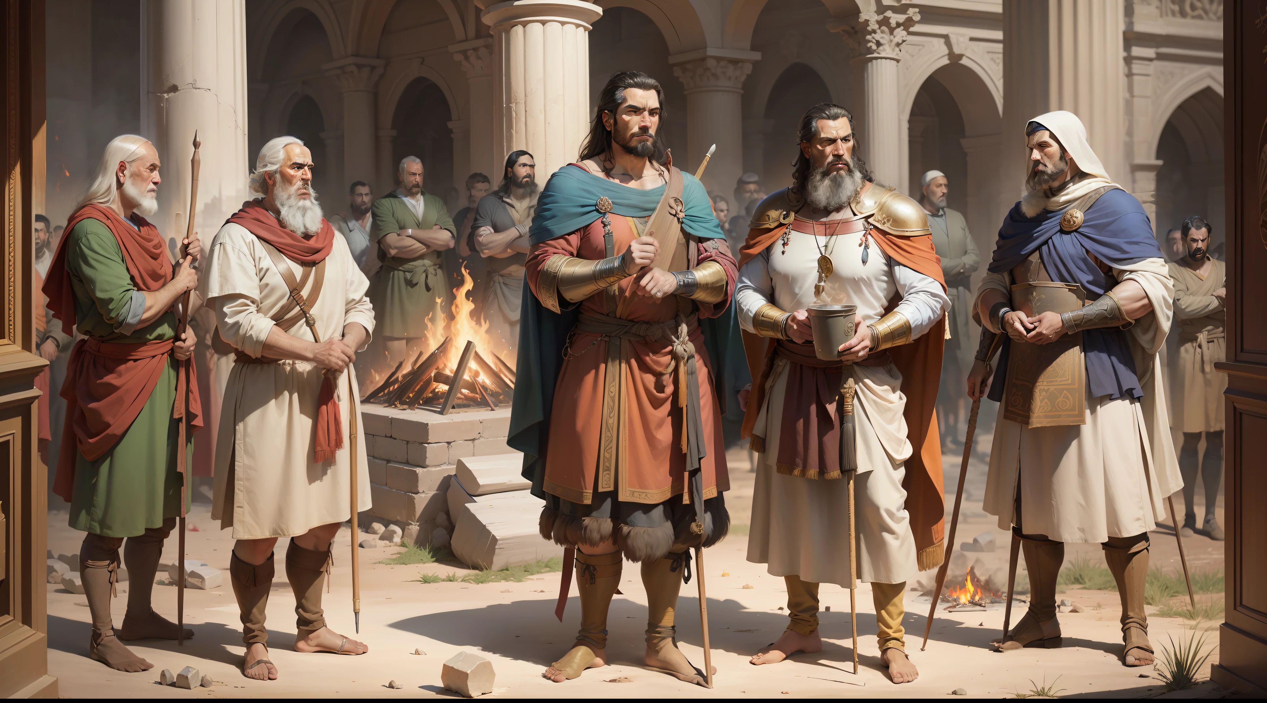 images of elder counselors, biblical times, biblical clothing, 8k, ultra realistic