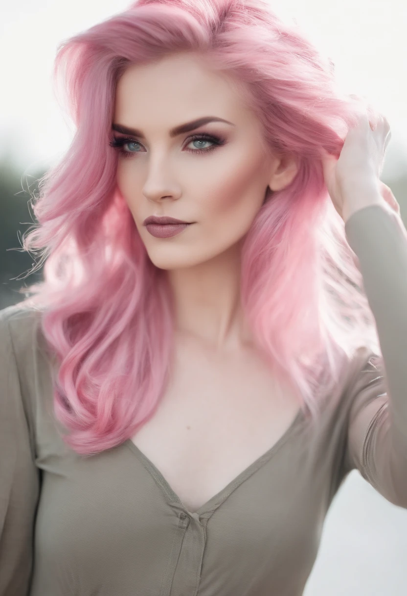 sexy pink hair girl