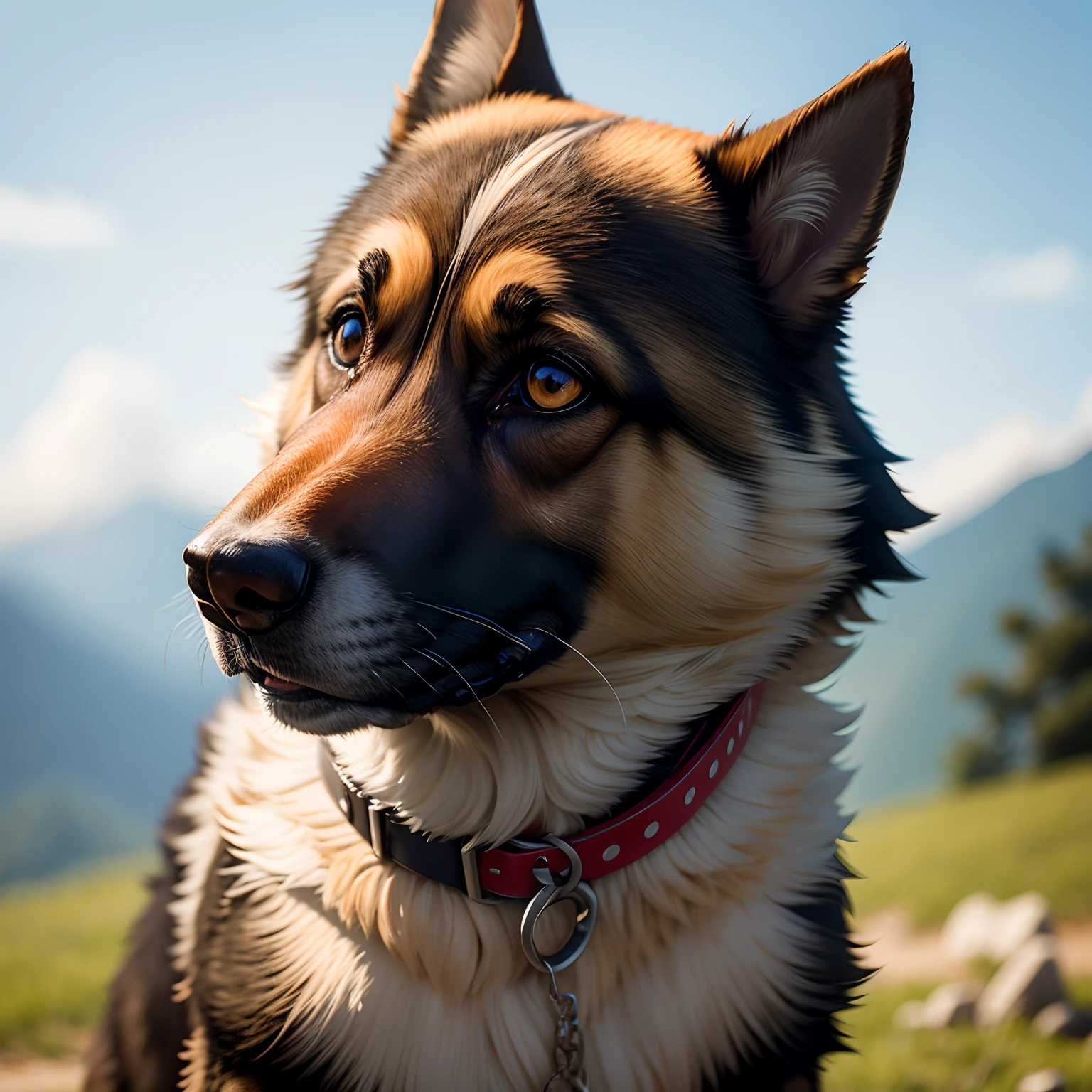 (best quality, 4k, highres, masterpiece:1.2), ultra-detailed, realistic:1.37, german shepherd exploring with confidence, showcasing its powerful black erect penis, size and fit.Beautiful and sexy blue eyes fur Realistic background of a mountain Alone jerking off Looking at the viewer sexy smile NSFW Uncensored porn