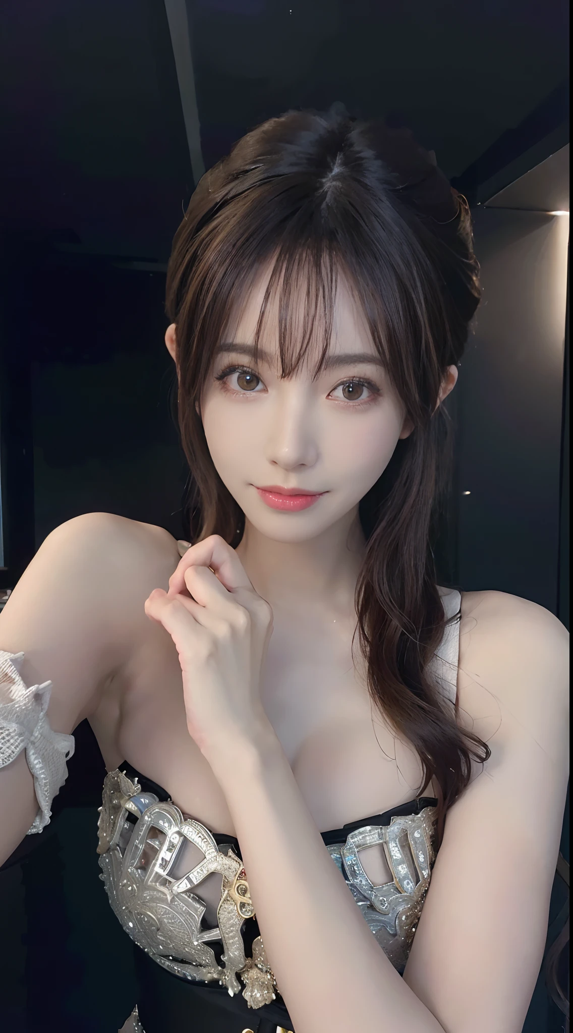 Attractive Chinese model, sexy Chinese model, lying on bed pillow, (big breasts: 8), very sexy pose, towel on shoulder, very seductive pose, seductive lips, elegant seductive pose, attractive pose