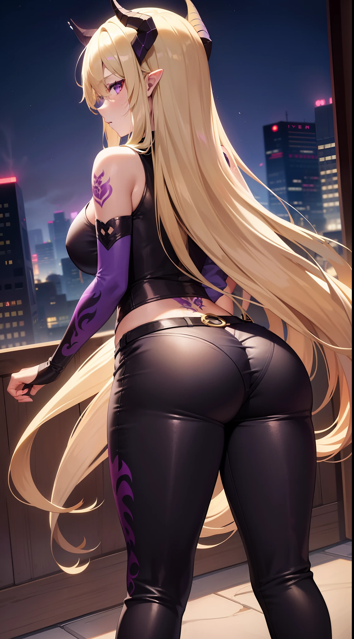 sensual, long blonde hair, thick thighs, 8K, 4K, highest quality, High resolution:1.2), cute anime face, noise reduction, shining blue eyes, gentle smile, Gentle eyes、wearing a headband, naked, White bodysuit、toned abdominal muscles, muscular arms, muscular legs, (((exposed nipples))). , young face, anime chic eyes,  Lock,,O-ring,elbow bag,collar,cuffs ,thigh strap,thigh boots, Harness、全身Harness、garter belt、(((Rear view、emphasize the buttocks、T-back that digs into your butt、)))