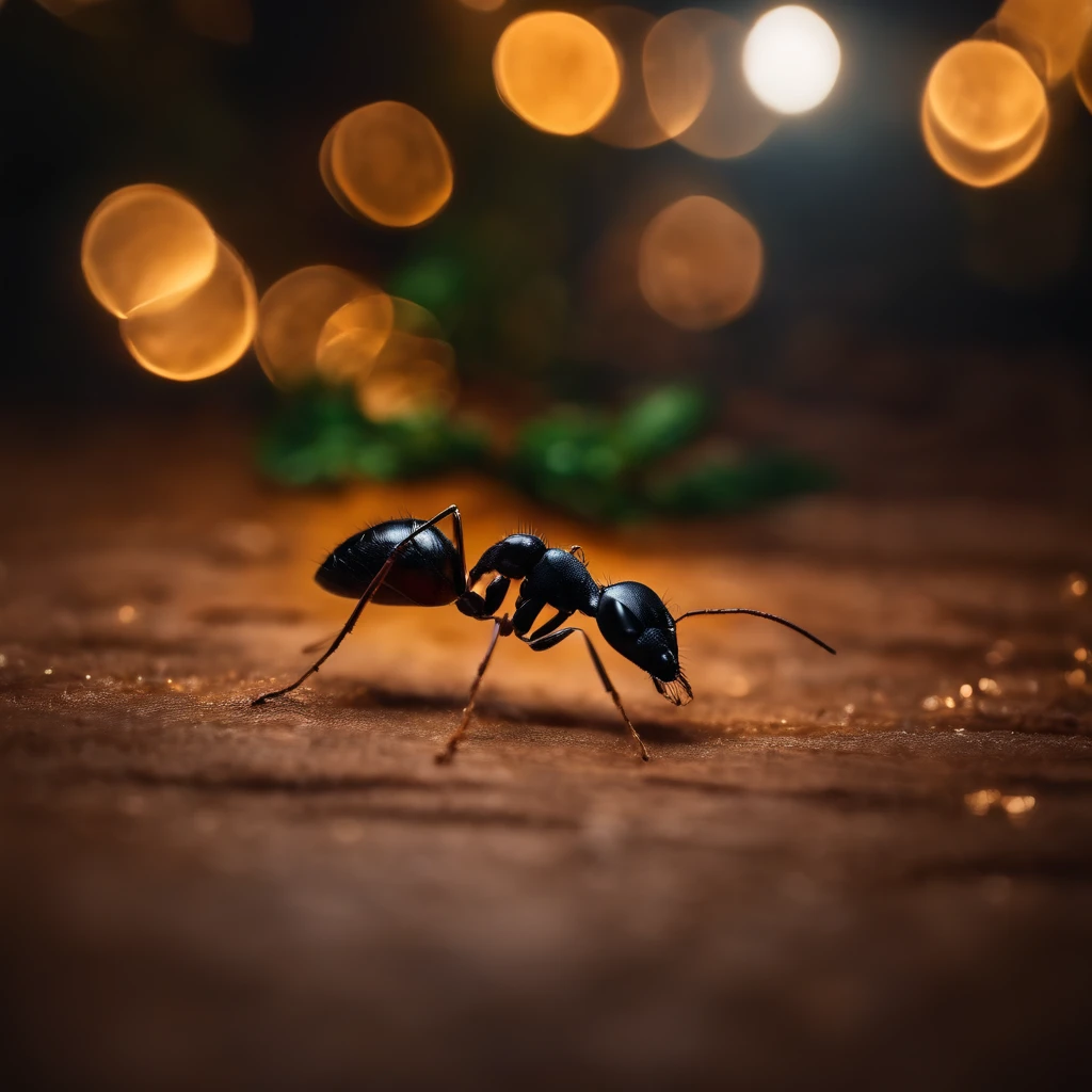 an ant in Christmas night