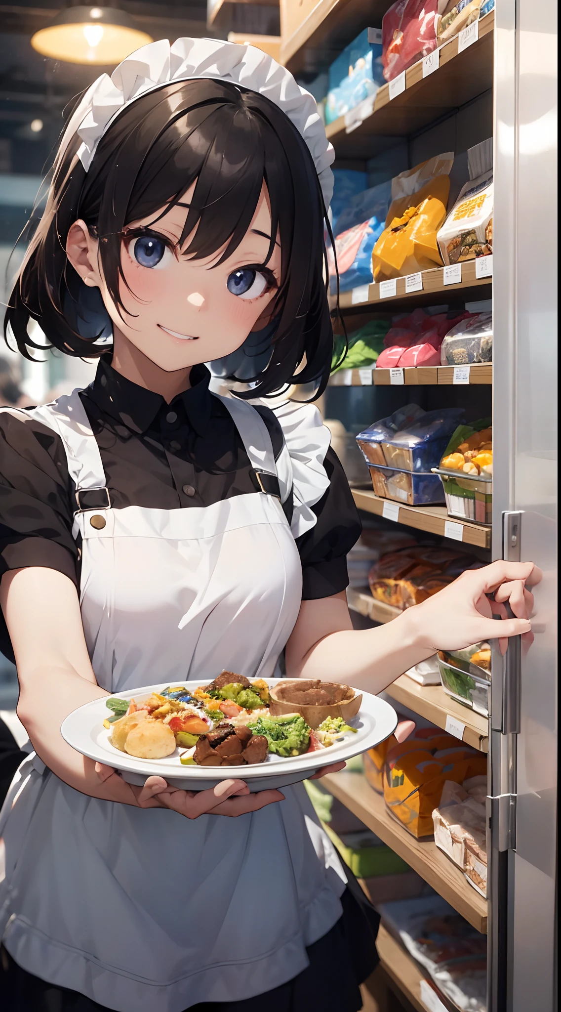 Maid:Bob has to、Her eyes are green and she has a bright smile、The uniform is a classic maid outfit of black and white, with a long skirt and ankle-length、The apron looks white and neat.、In the hand is holding a tray background:In the maid café、There is a counter, table and chairs、Menus and posters are on the walls、You can see the city from the window、The inside of the store is bright, clean and has a fashionable atmosphere The main character:The maid is a college student who works at a maid café.、A girl who has an otaku hobby and likes maid clothes。She is kind and polite to her customers.、time々I'm going to do a jerk.。She falls in love with a man she meets at a maid café.、There is a secret that the man was actually a professor at her university.