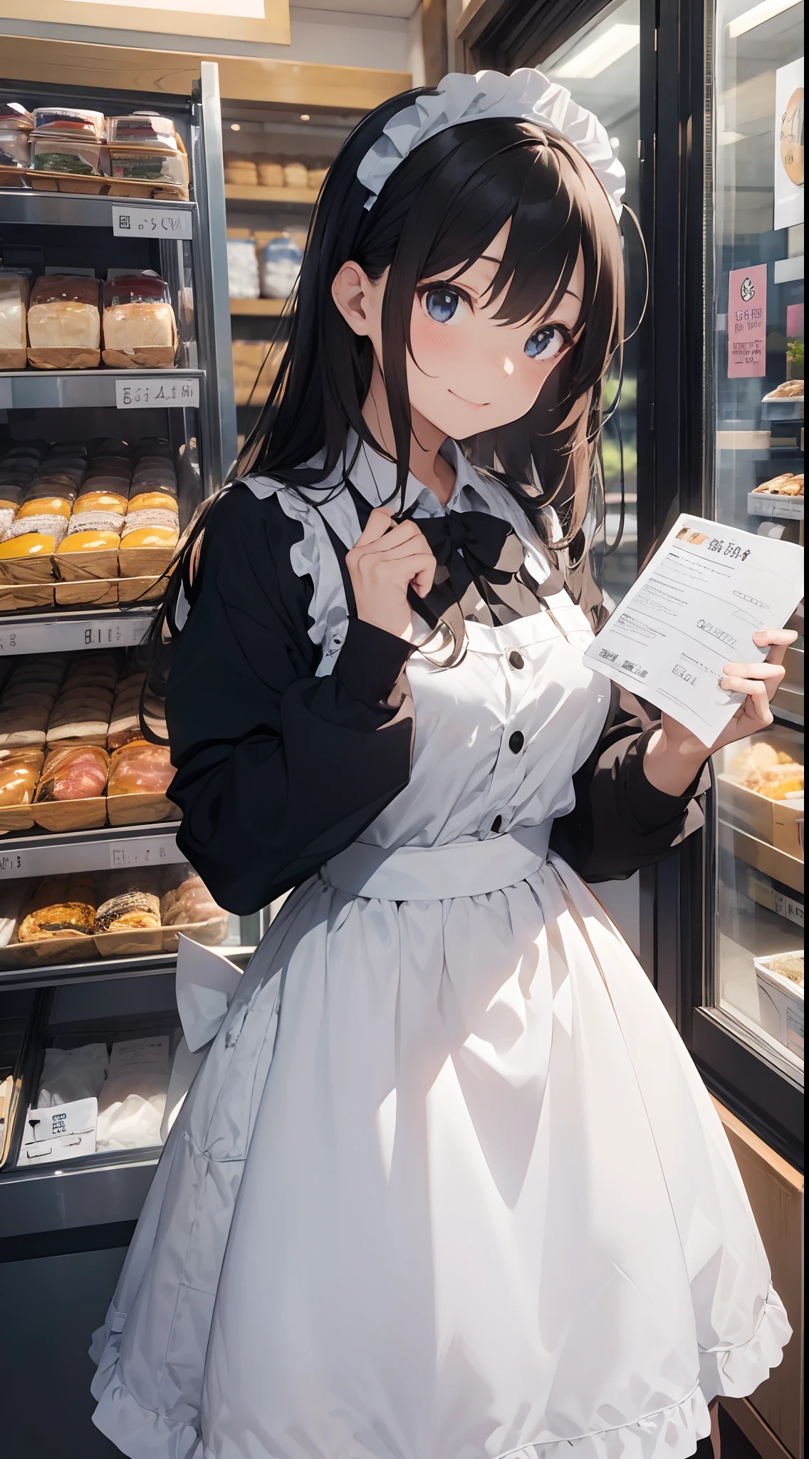 Maid:Bob has to、Her eyes are green and she has a bright smile、The uniform is a classic maid outfit of black and white, with a long skirt and ankle-length、The apron looks white and neat.、In the hand is holding a tray background:In the maid café、There is a counter, table and chairs、Menus and posters are on the walls、You can see the city from the window、The inside of the store is bright, clean and has a fashionable atmosphere The main character:The maid is a college student who works at a maid café.、A girl who has an otaku hobby and likes maid clothes。She is kind and polite to her customers.、time々I'm going to do a jerk.。She falls in love with a man she meets at a maid café.、There is a secret that the man was actually a professor at her university.