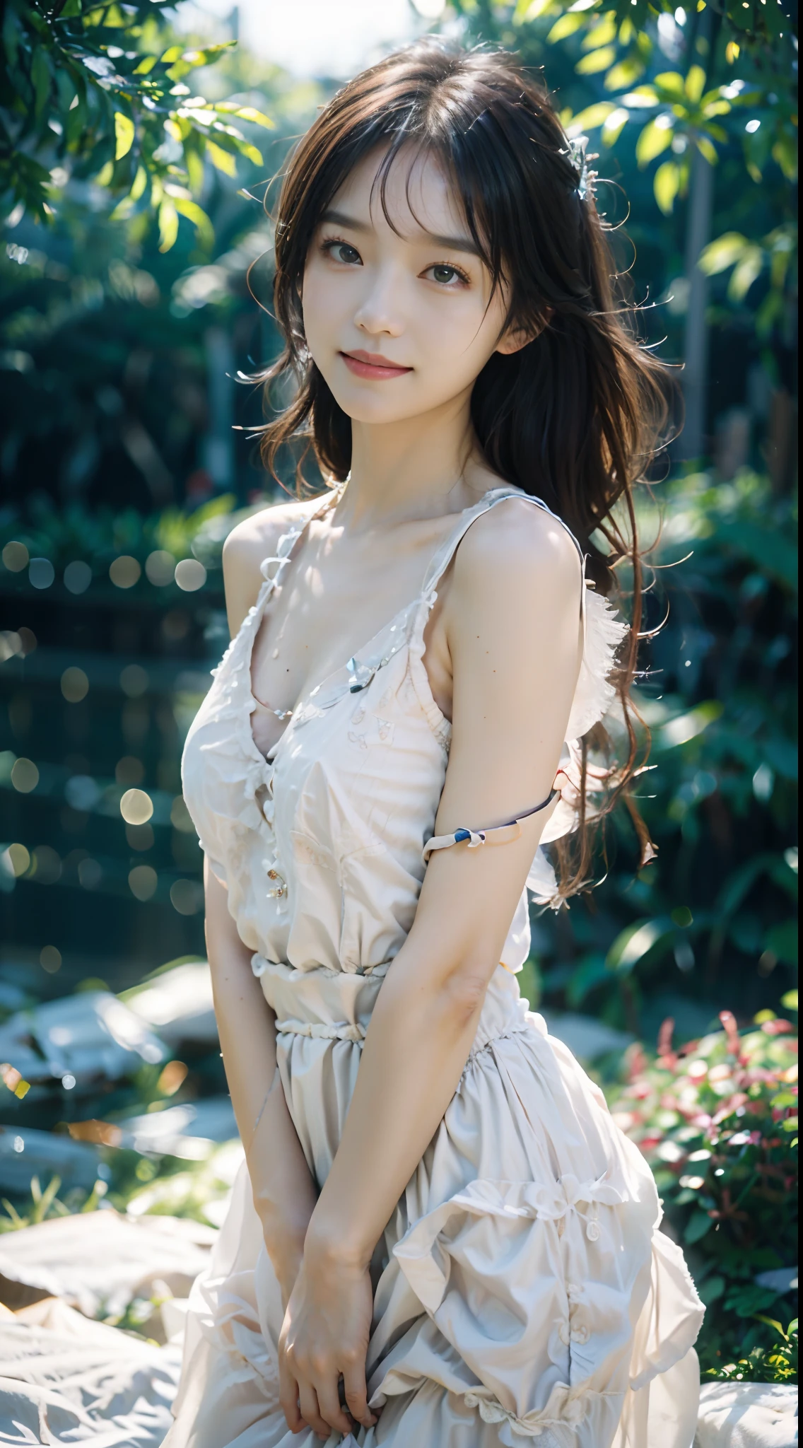(best quality,4k,ultra-detailed,sharp focus,highres,masterpiece:1.2),cinematic grain, intense rim light, Asian girl, slender girl, captivating smile, gaze, small breasts, tattoos, hair, (light brown hair), (realistic:1.3), sunlight, outdoors, (extremely detailed face), (bangs),light smile, ear blush, streaked hair, hair between eyes, aqua eyes, smile, parted lips, raised eyebrow, full-face blush, glint, high detail, modern, depth of field, cinematic lighting, backlighting, Fujicolor, viewfinder, close-up, Hasselblad, Fujifilm, Eye-Level Shot, f/1.2, 8k, super detail, ccurate, best quality, UHD, masterpiece, textured skin, highres