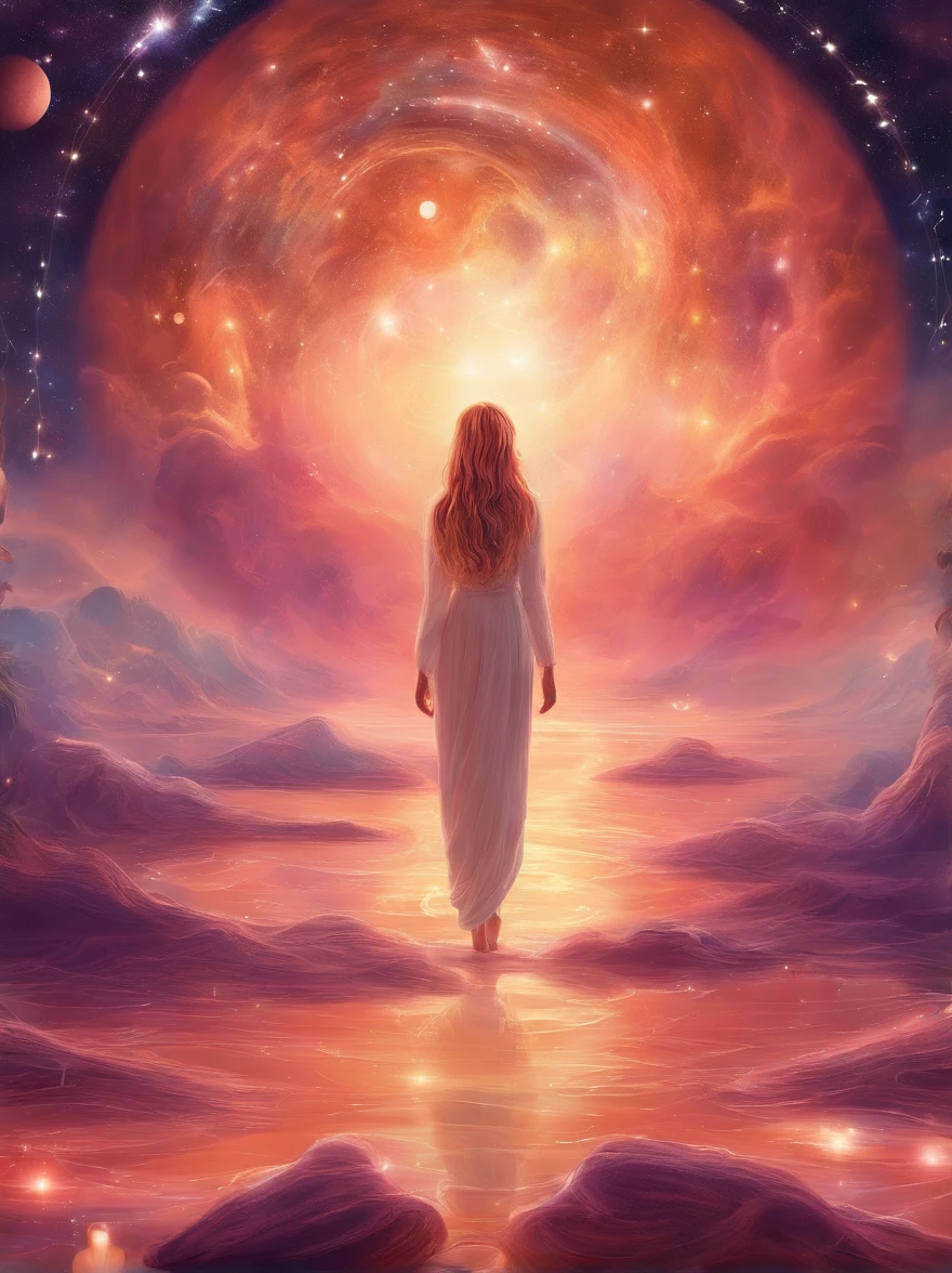 A girl meditates，Close your eyes，orthofacial，Three-dimensional world，planet earth, and the potential for interstellar learning. 8K