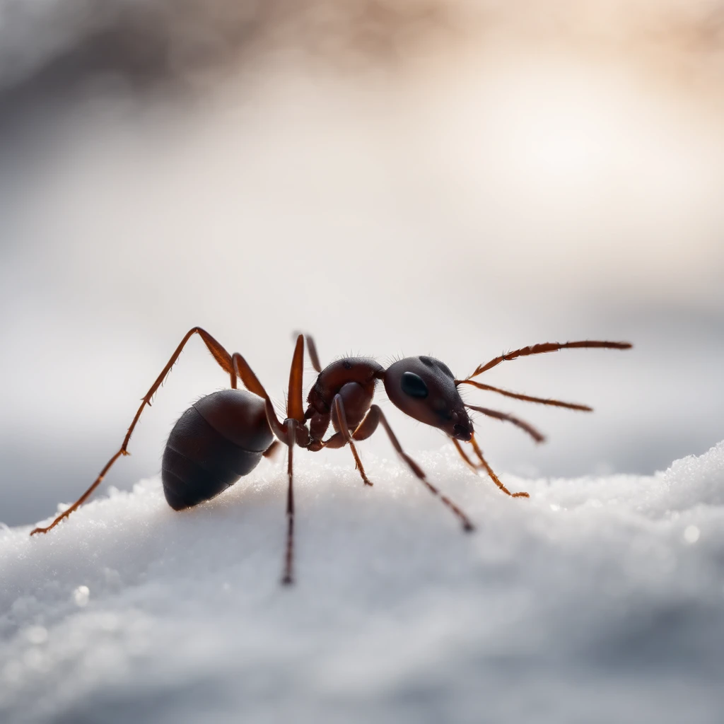 an ant in winter