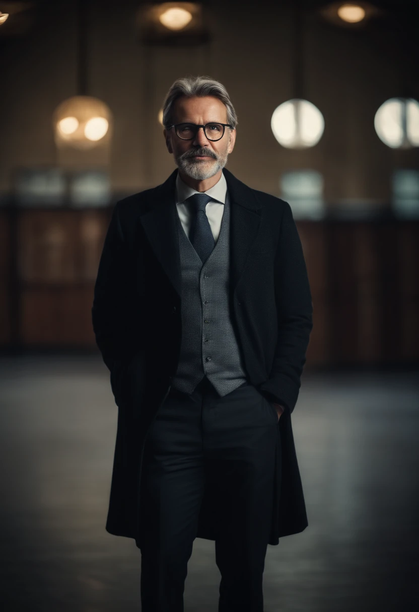 A university professor between 40 and 50 years old, Looking at camera from the front