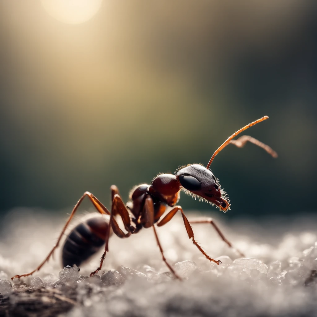 an ant in winter