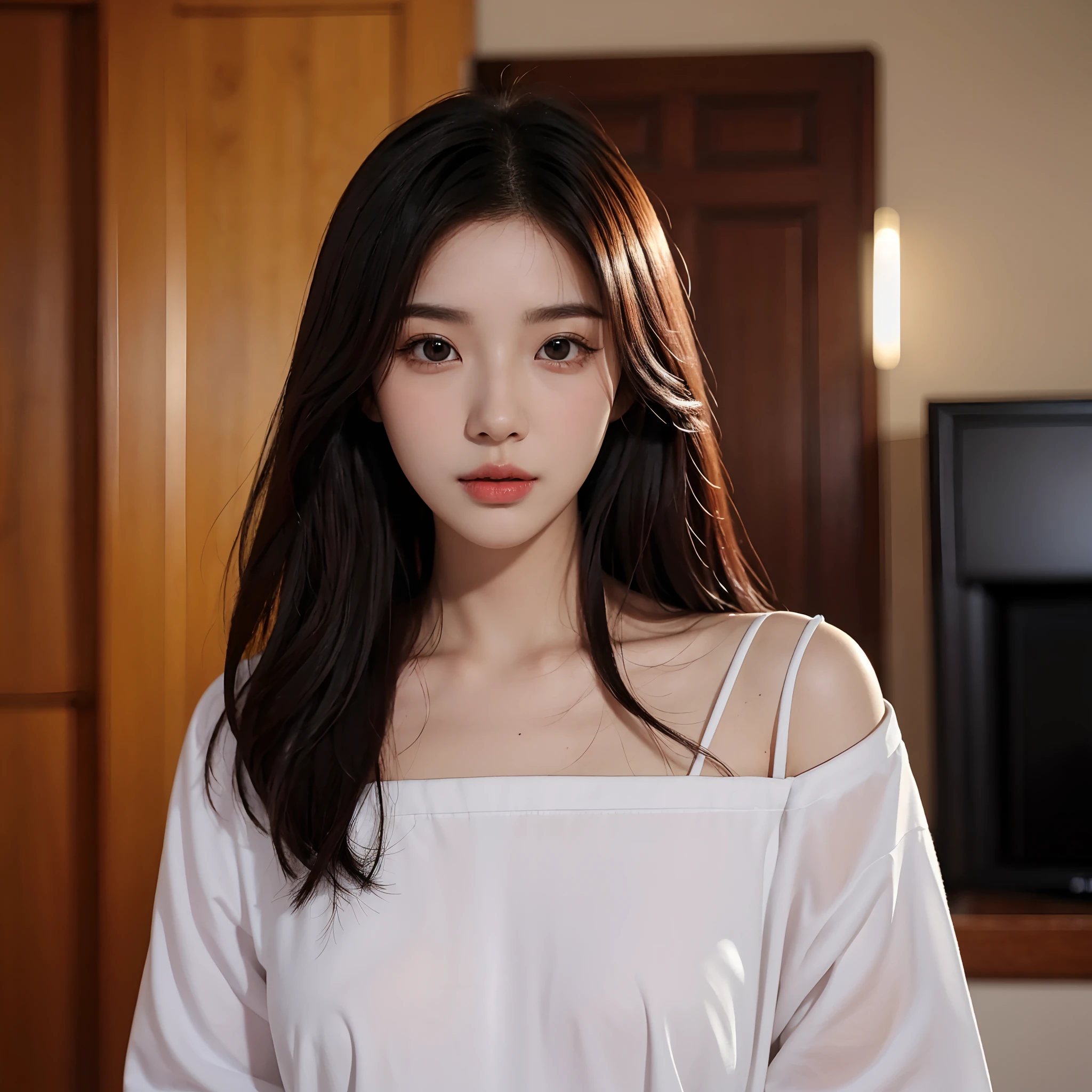 there is a woman that is posing for a picture in a room, jaeyeon nam, korean girl, heonhwa choe, ulzzang, gorgeous young korean woman, beautiful south korean woman, xintong chen, beautiful young korean woman, headshot profile picture, lee ji-eun, lee ji - eun, jinyoung shin, wan adorable korean face