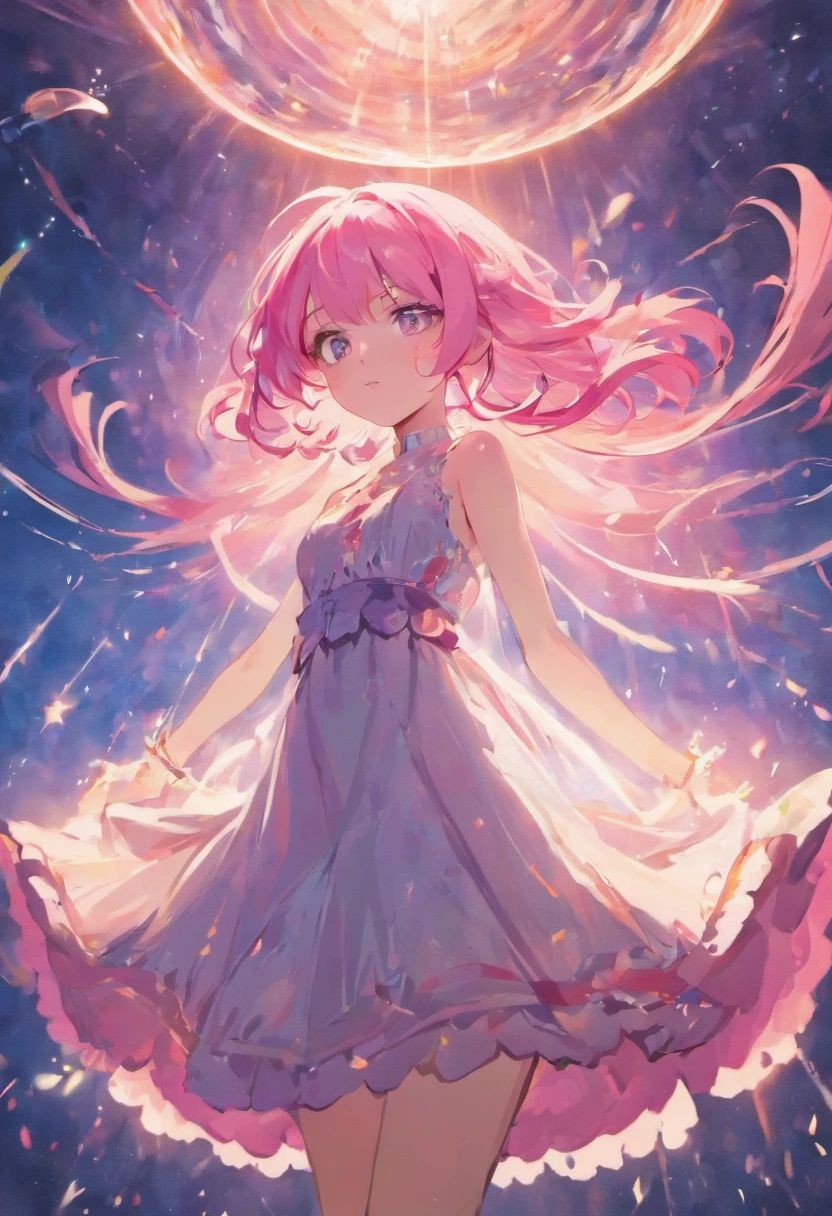 1woman with pink hair and sylk dress, straight hair, glossy hair, beautiful art uhd 4 k, outdoor, garden, beautiful character, beautiful portrait, expressive, beautiful painting,
expressive beautiful portrait, side light, blue sky