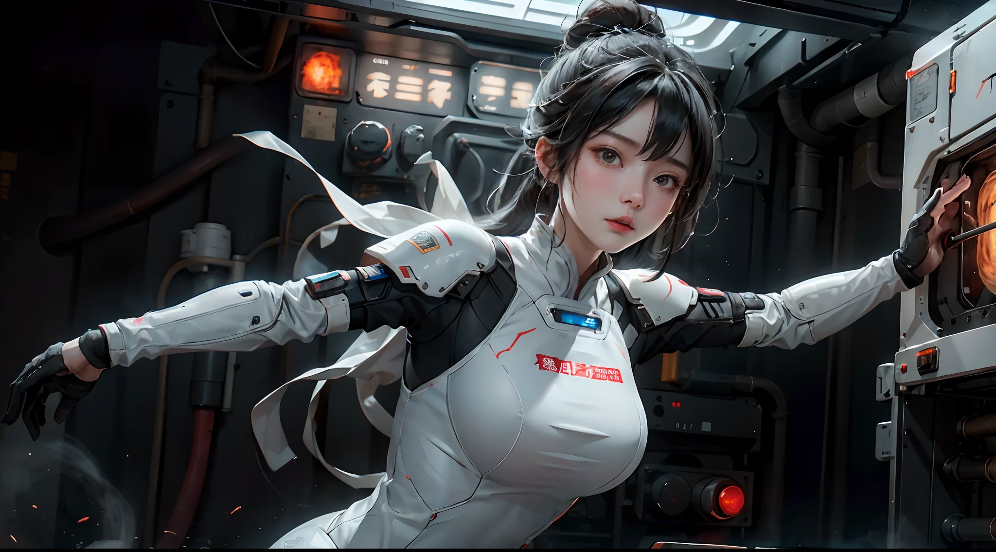 White Shadow moved in an expectant way。The power furnace is running at overspeed，The high temperature turned almost the entire cockpit into an oven。That invisible force dragged Bai Ying's body，She is a young girl wearing a white mech tight combat suit，Currently in the cockpit