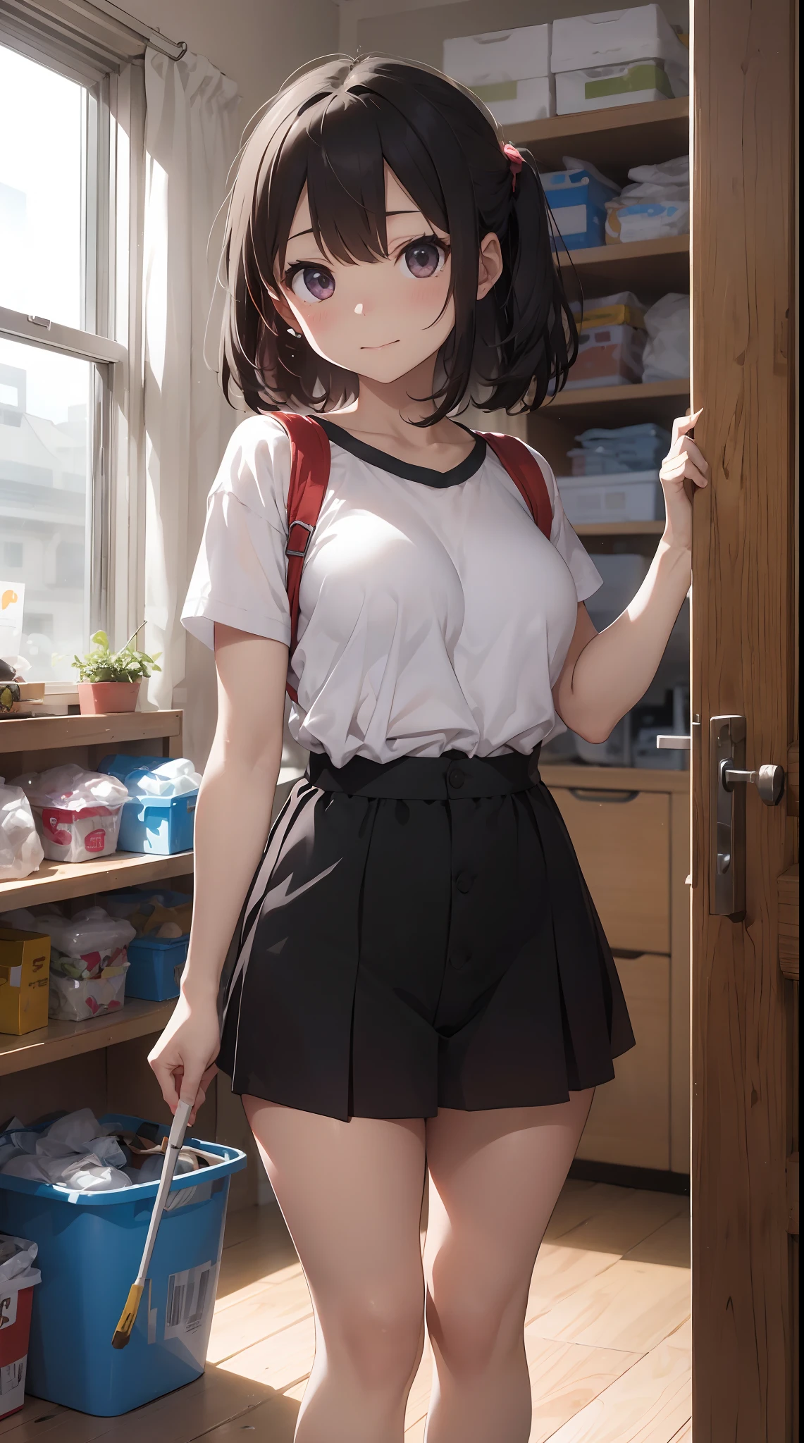 This illustration is、Pretty girl standing in a room filled with garbage、It depicts a moment when you are furious about the situation。She、Holding cleaning tools in hand、Its eyes are burning with anger。Among them、Old magazines、leftover food、Filled with unused household appliances。
however、The most notable is、She gives off「The high-energy body of the final mystery」is。This energy body is、Released from her body、Has the power to erase garbage in the room in an instant。ha、Emitting a pale light、That light is in the corner of the room々It has been delivered to。
This moment、Garbage burns out、The room becomes clean in an instant。 Eta、At its heart is、Anger subsides、A girl with a satisfied expression is standing。