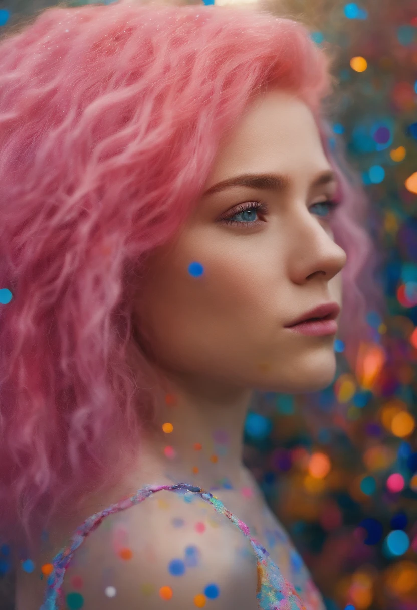 1woman with pink hair and sylk dress, straight hair, glossy hair, beautiful art uhd 4 k, outdoor, garden, beautiful character, beautiful portrait, expressive, beautiful painting,
expressive beautiful portrait, side light, blue sky