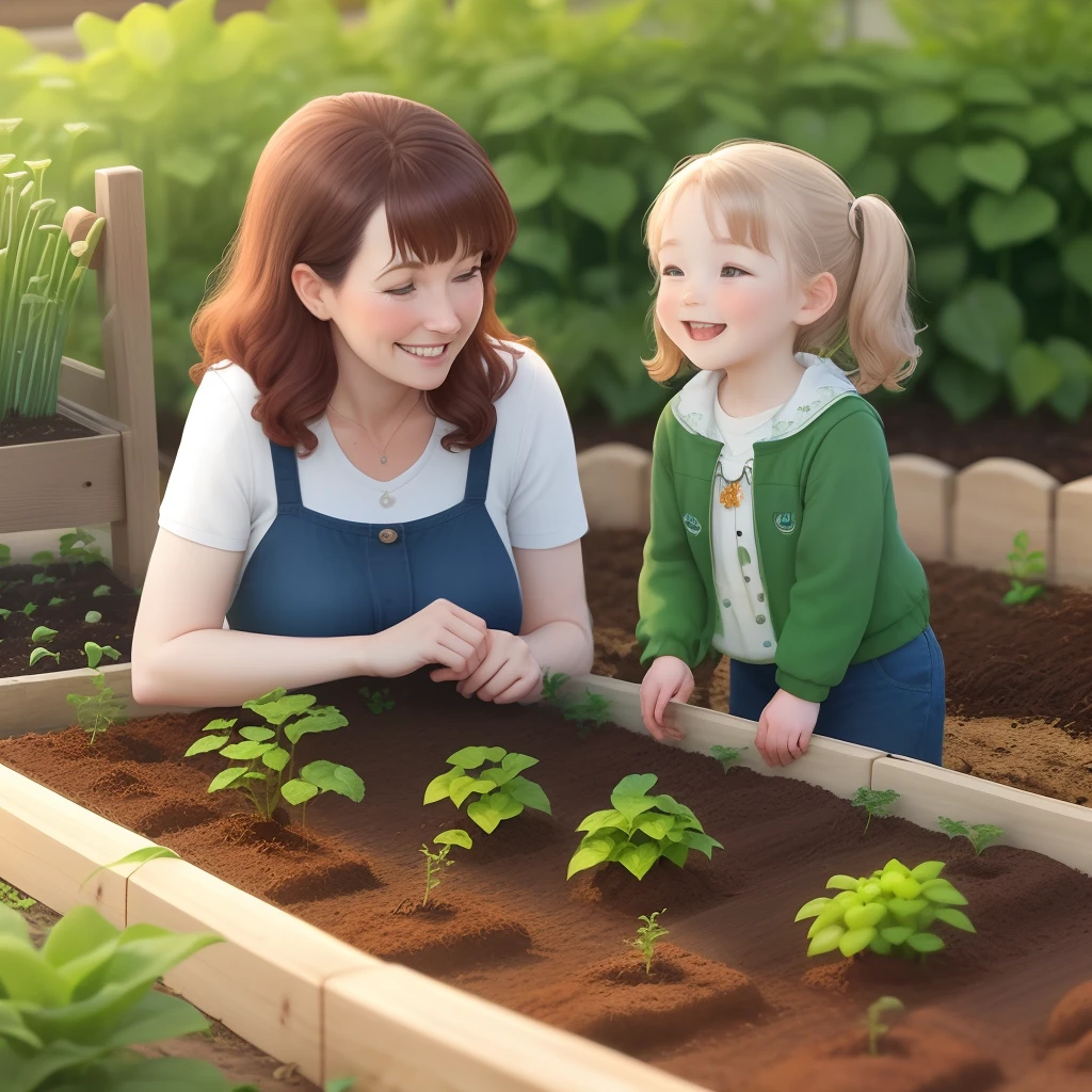 Early one spring day, Sally Sue and her mommy planted a small vegetable garden.