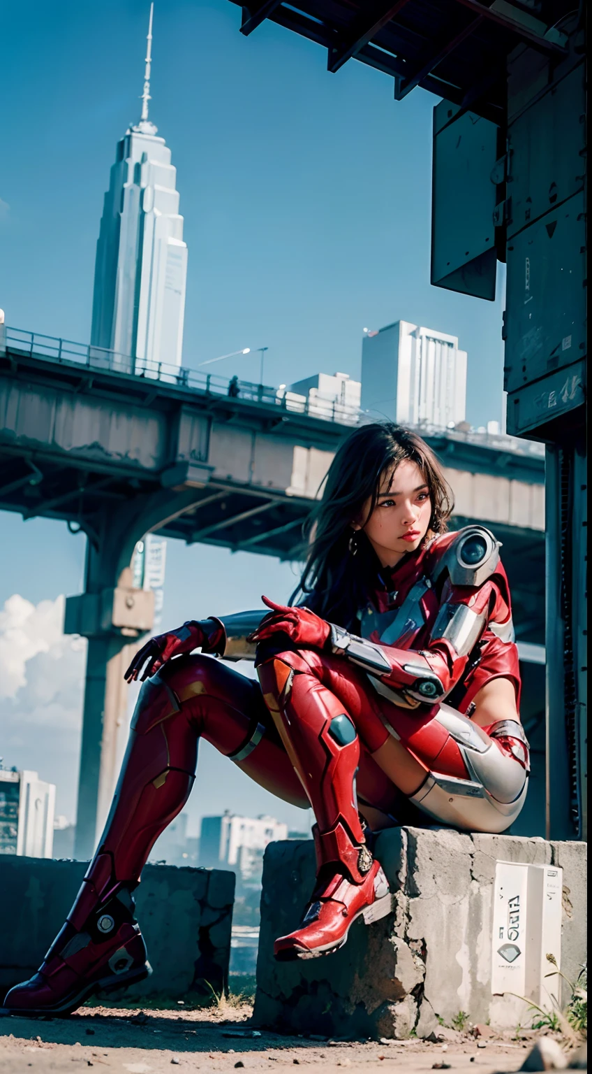 (1girl:1.3), solo,__body-parts__, official art, unity 8k wallpaper, ultra detailed, beautiful and aesthetic, beautiful, masterpiece, best quality, RAW, masterpiece, super fine photo,, best quality, super high Resolution, photorealistic, sunlight, full body portrait, stunningly beautiful,, dynamic pose, delicate face, vibrant eyes, (side view), she is wearing a futuristic Iron Man mech, red and gold, Highly detailed abandoned warehouse background, detailed face, detailed complex busy background, messy, gorgeous, milky, high detailed skin, realistic skin details, visible pores, sharp focus, volumetric fog, 8k uhd, dslr camera, High quality, film grain, fair skin, photorealism, lomography, sprawling metropolis in a futuristic dystopia, view from below, translucent