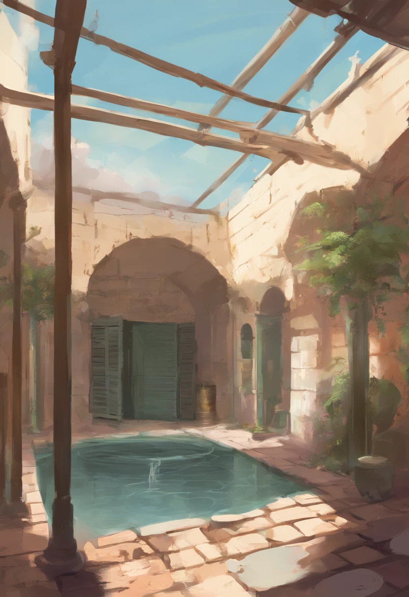 open-air bath,Dressing room,There's no one there,background,