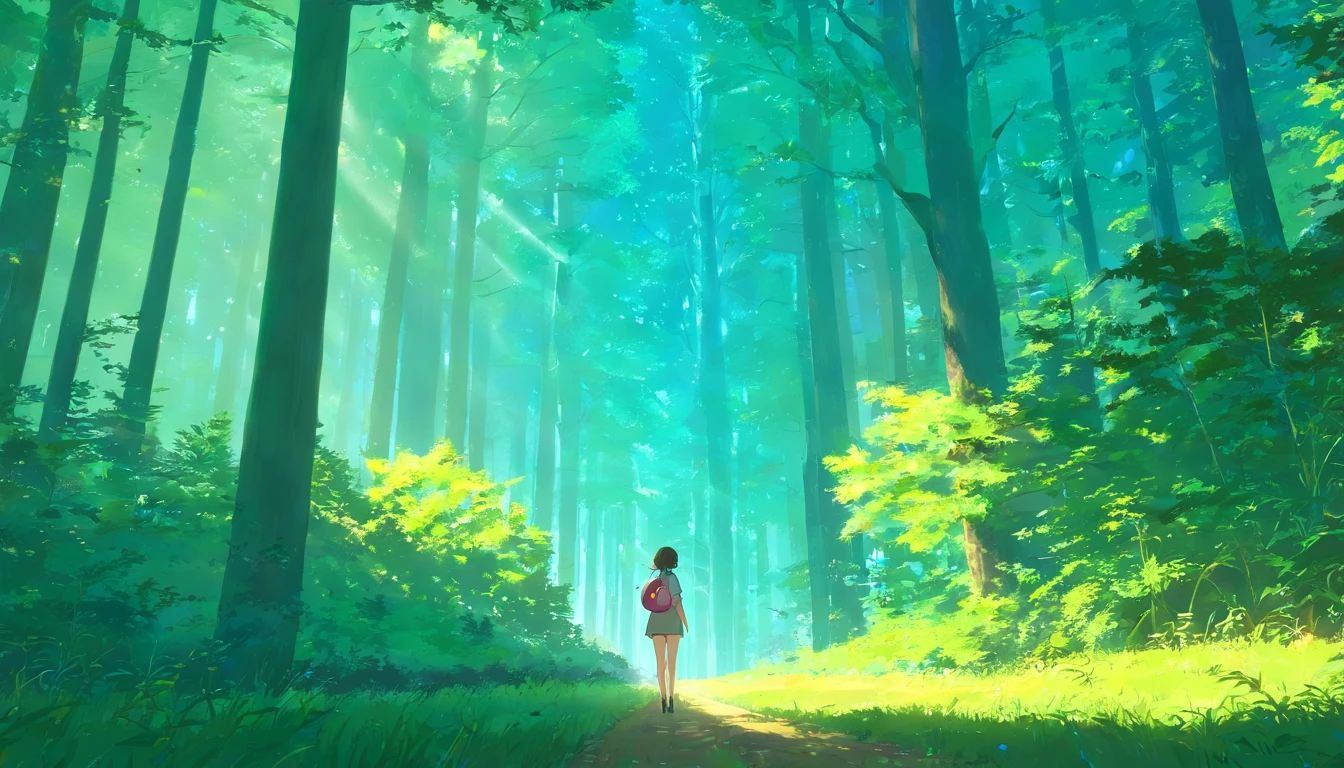 Tyndall Light，ln the forest。