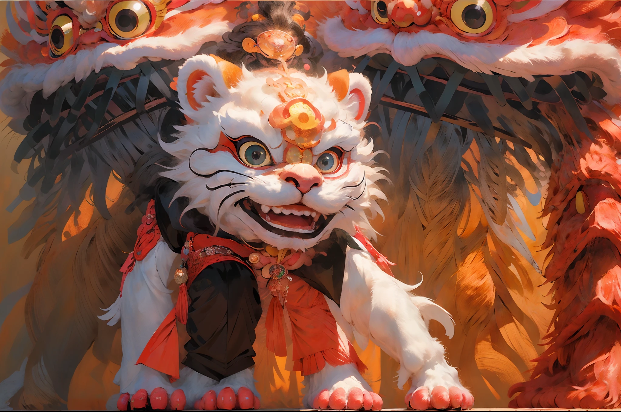 Little boy lion dance