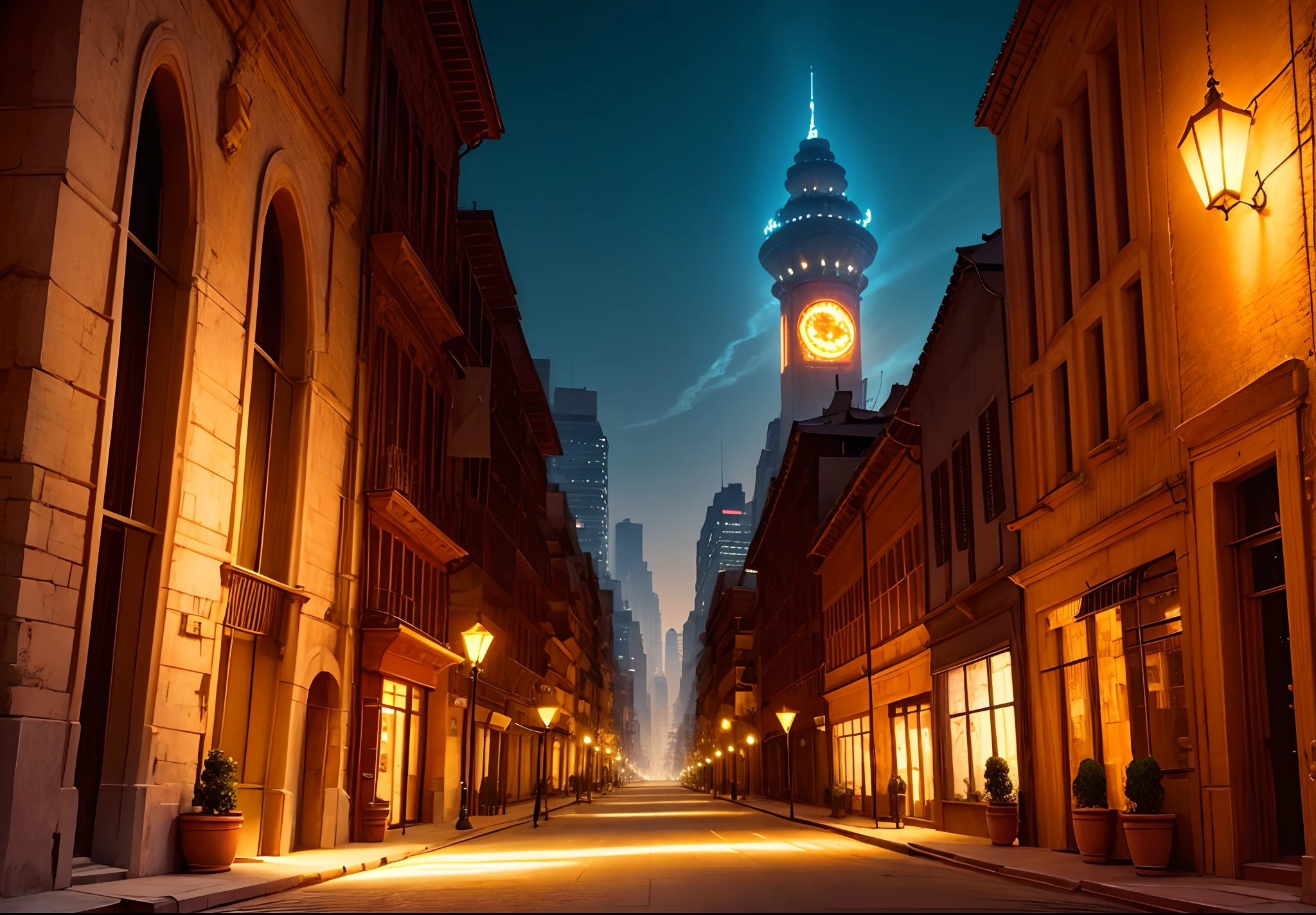 Phoenix Ancient City,buliding,The lights are shining